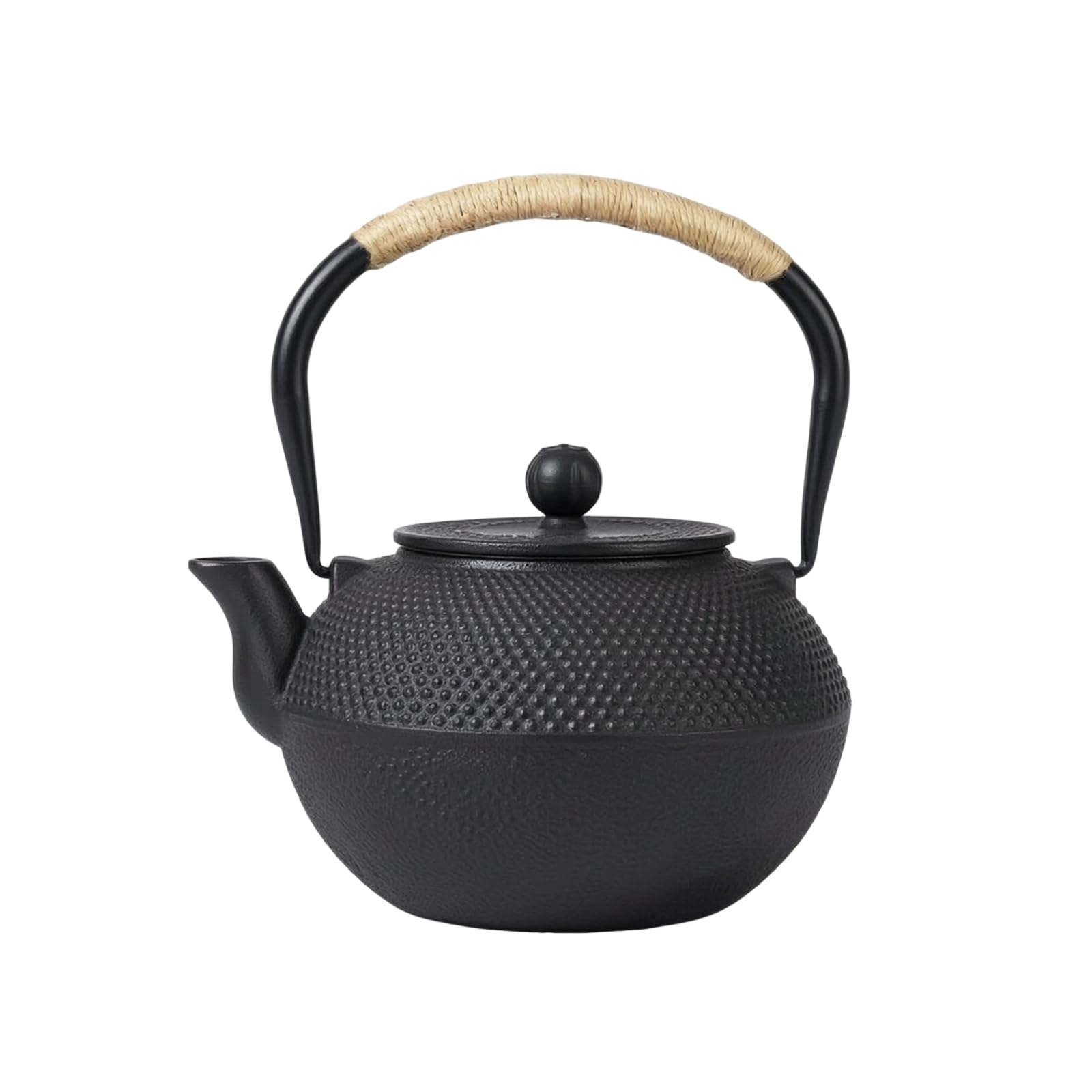 Tetera Hierro Fundido Negra Tetera con Asa Retención l Temperatura Vajilla para Cocina, 1200ml