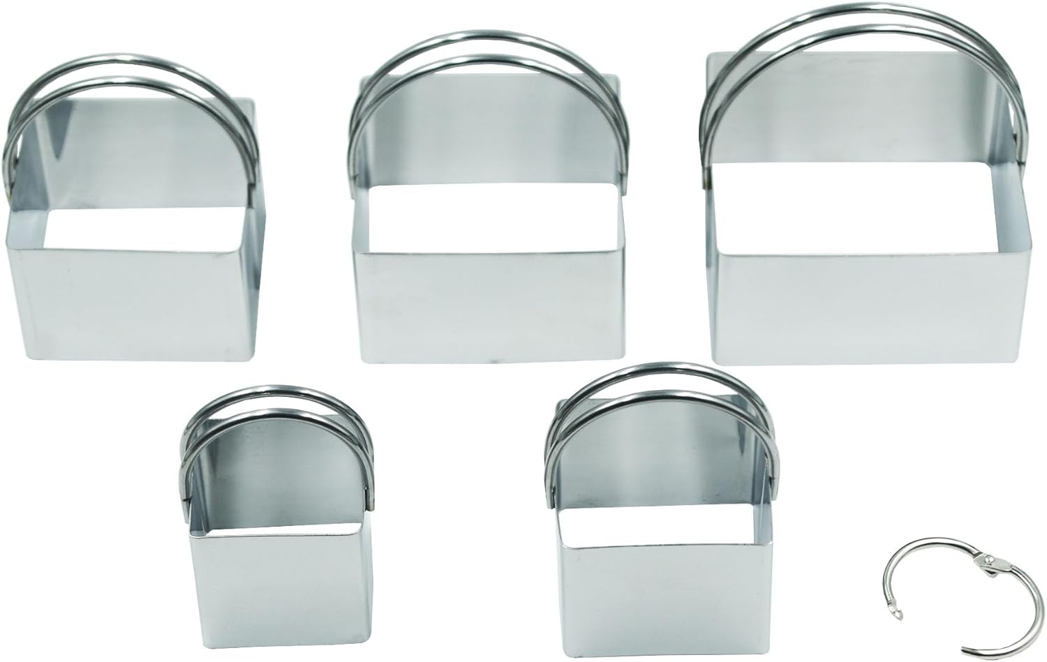 Square Biscuit Cutters with Handle,5 PCS Set Stainless Steel Square Cookie Cutter Molds for Baking Pastries Doughs Doughnuts thumbnail