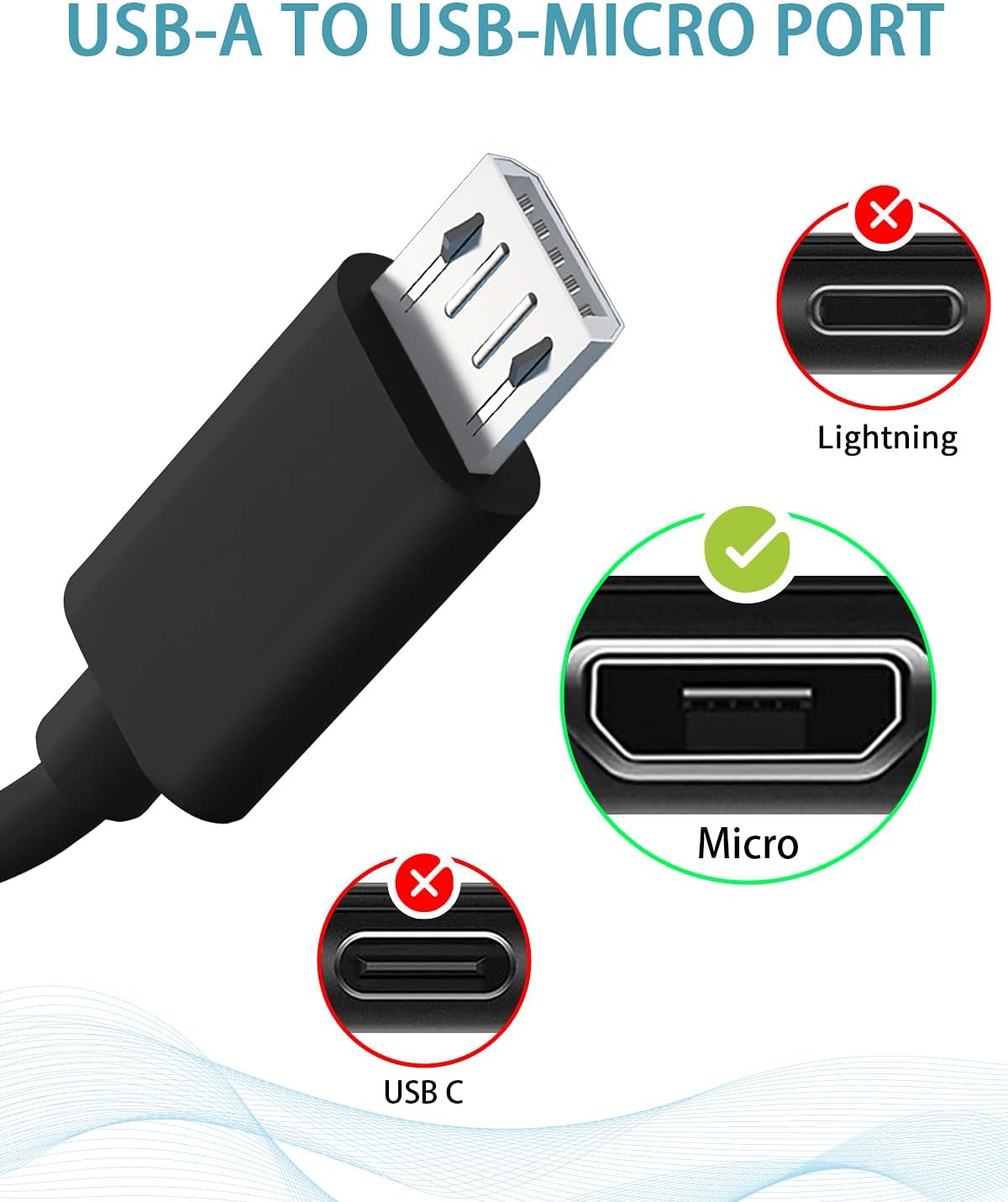 Charger Charging Cable Cord [USB-Micro, 5ft] for Logitech Ultimate Ears UE Speaker, Astro A50 A40 G933 G935 G633 Gaming Headset Headphone, Mouse Keyboard Harmony Remote Controls, and More image 2 of 5 B099KNFQXD