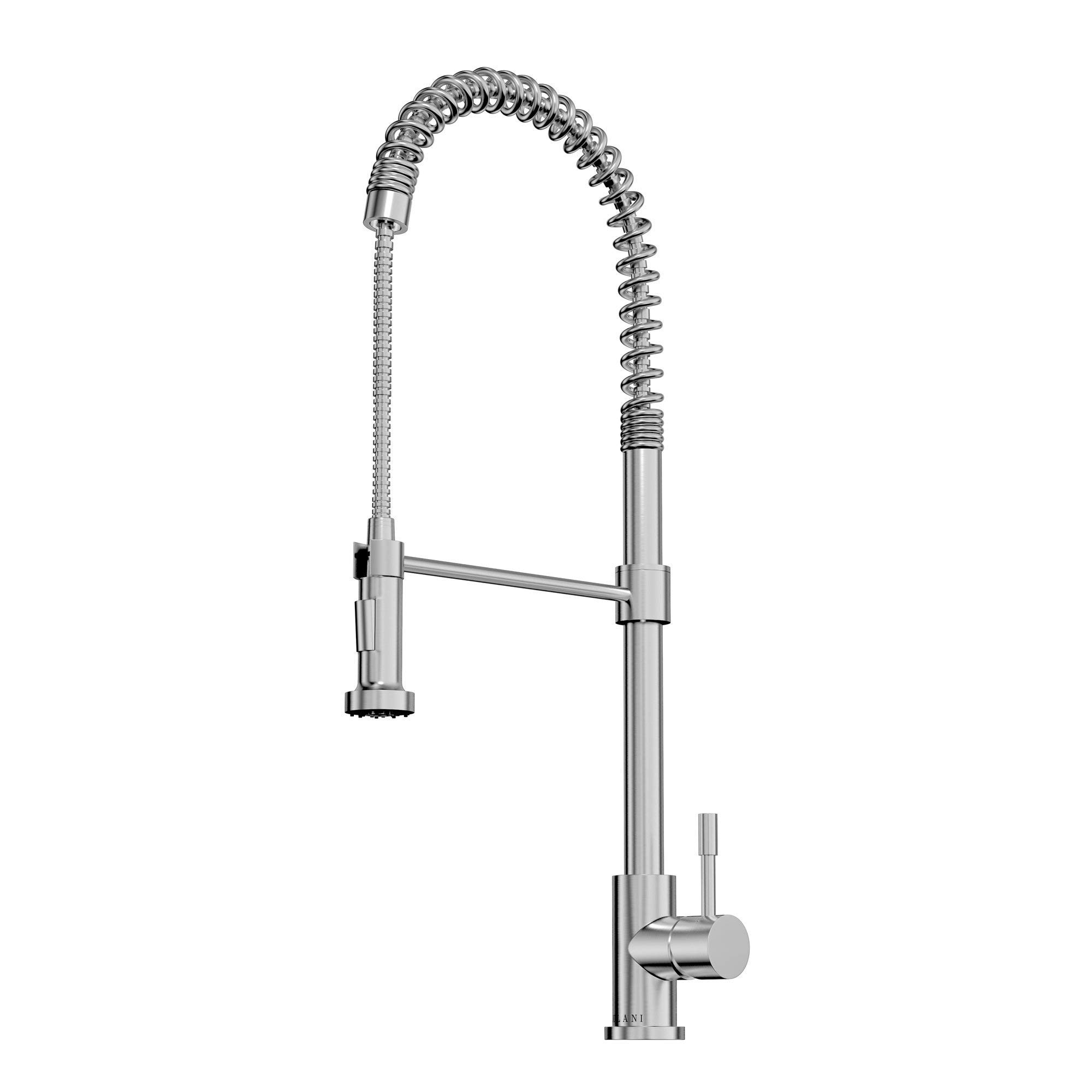 LulaniSoneva Stainless Steel High Arc Semi-Professional Kitchen Faucet - Brushed Stainless