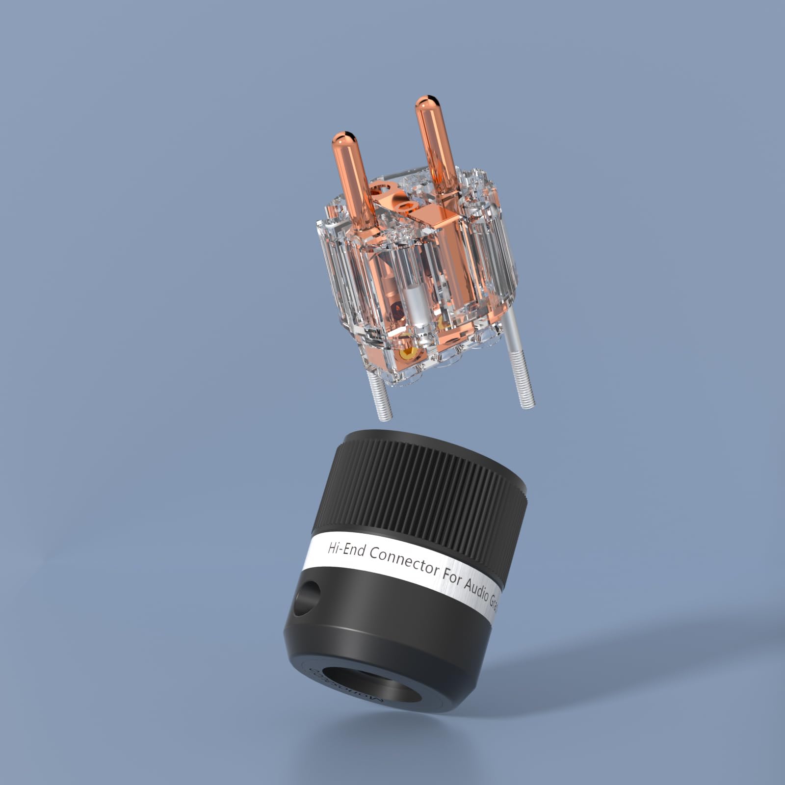 Monosaudio Coppia di spine HiFi con messa a terra + connettore IEC C15, presa di corrente di alta qualità, 16 A, 250 V, spina audio, accoppiatore (rame puro, E101/F101)