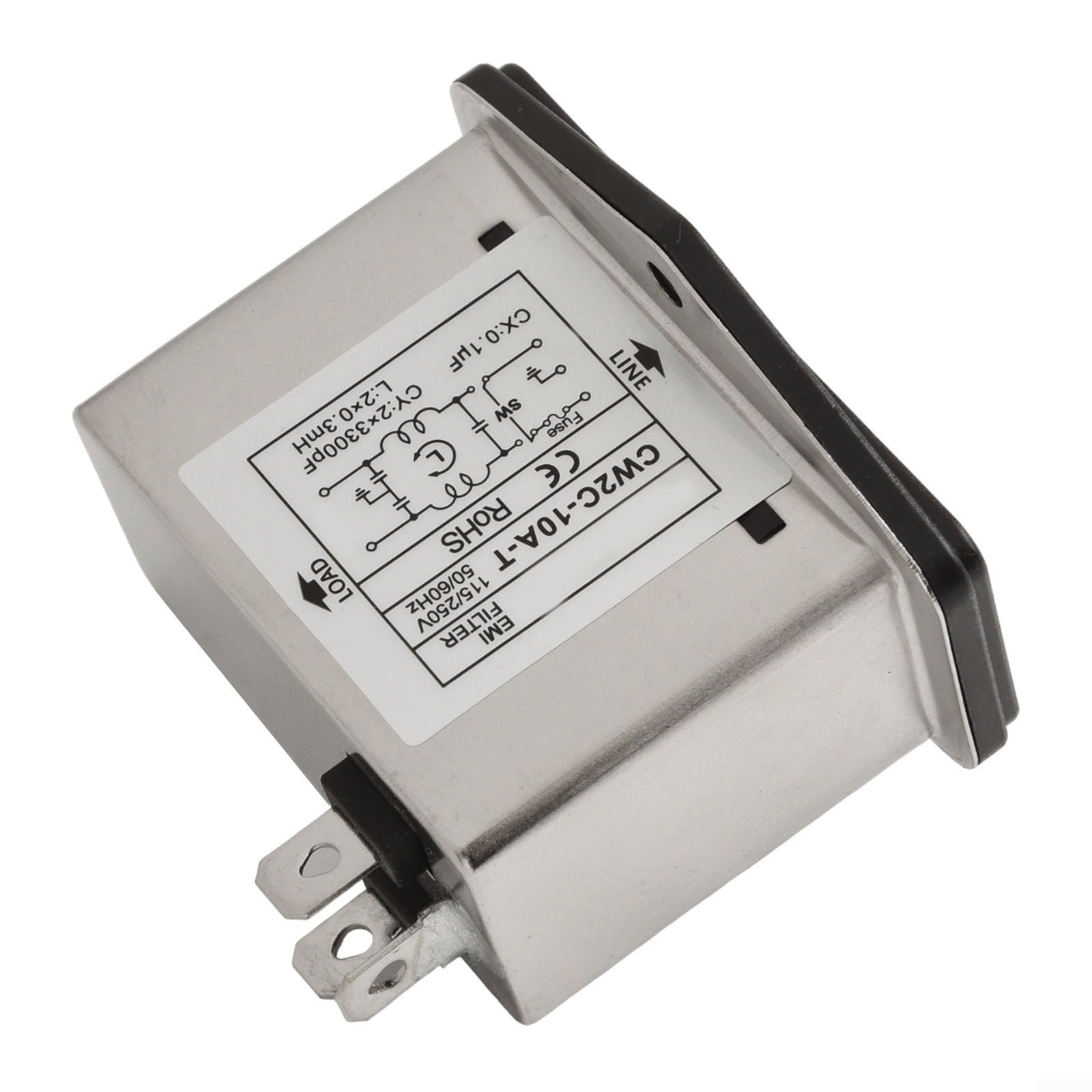 Filtro di rete EMI CW2C-10A-T presa IEC 3A/6A/10A alloggiamento metallo interruttore sicurezza illuminazione industriale