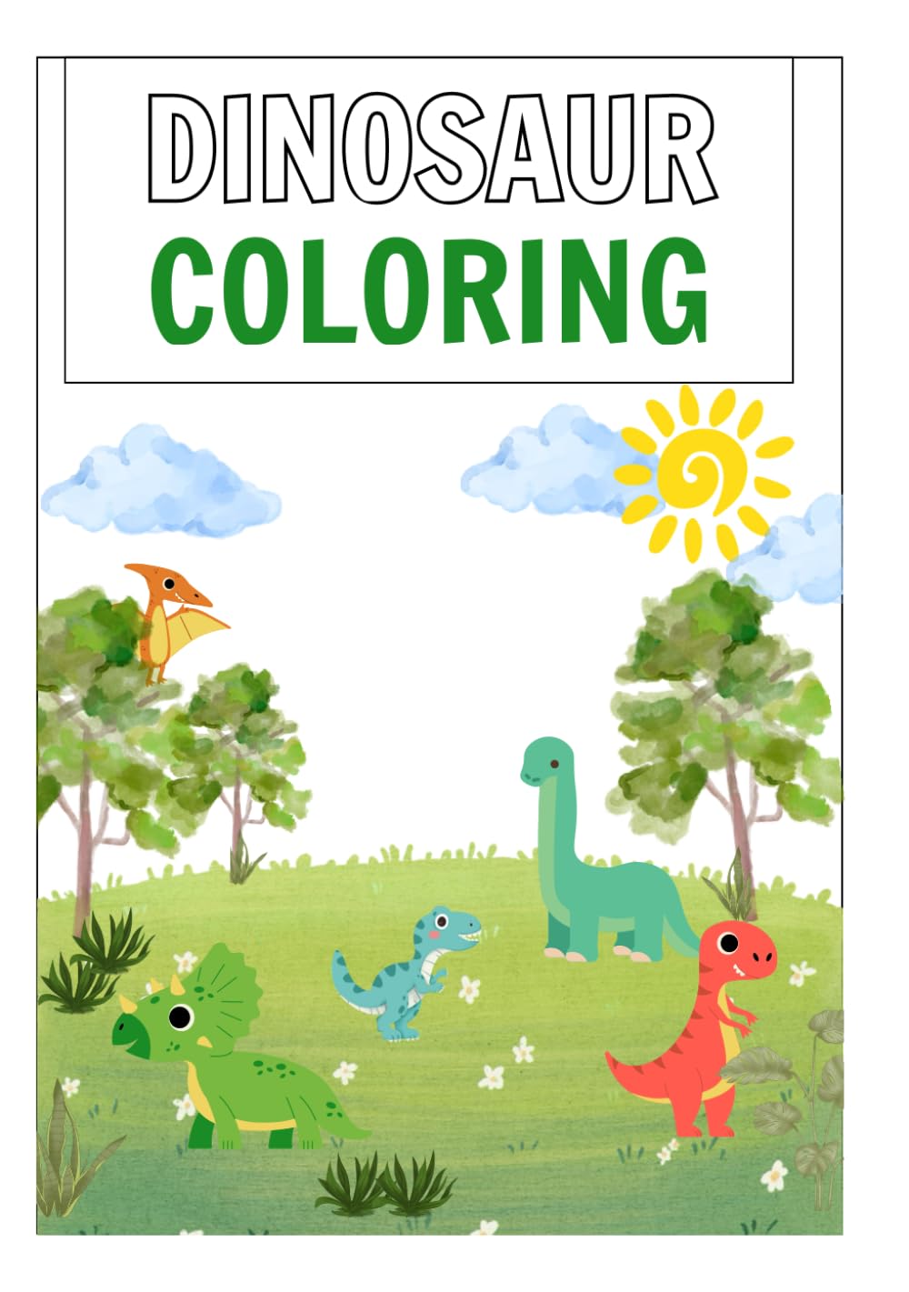 DAINOSAUR COLORING: Lets color together!