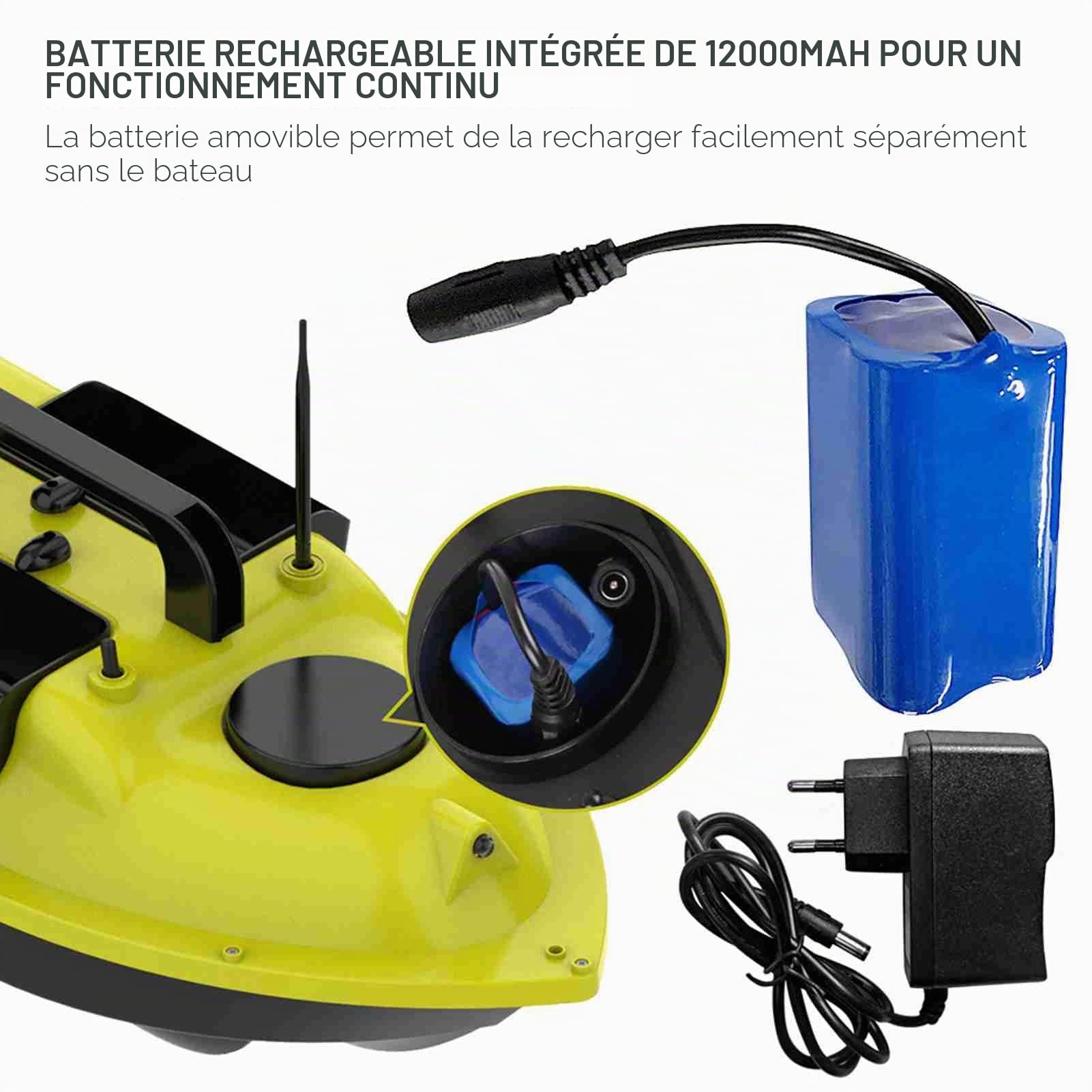 Alomejor Chargeur Batterie, Haute capacité 12000mAh léger Power Bank Lot de 2 for pêche Camping randonnée Bateaux Voyageurs aventuriers