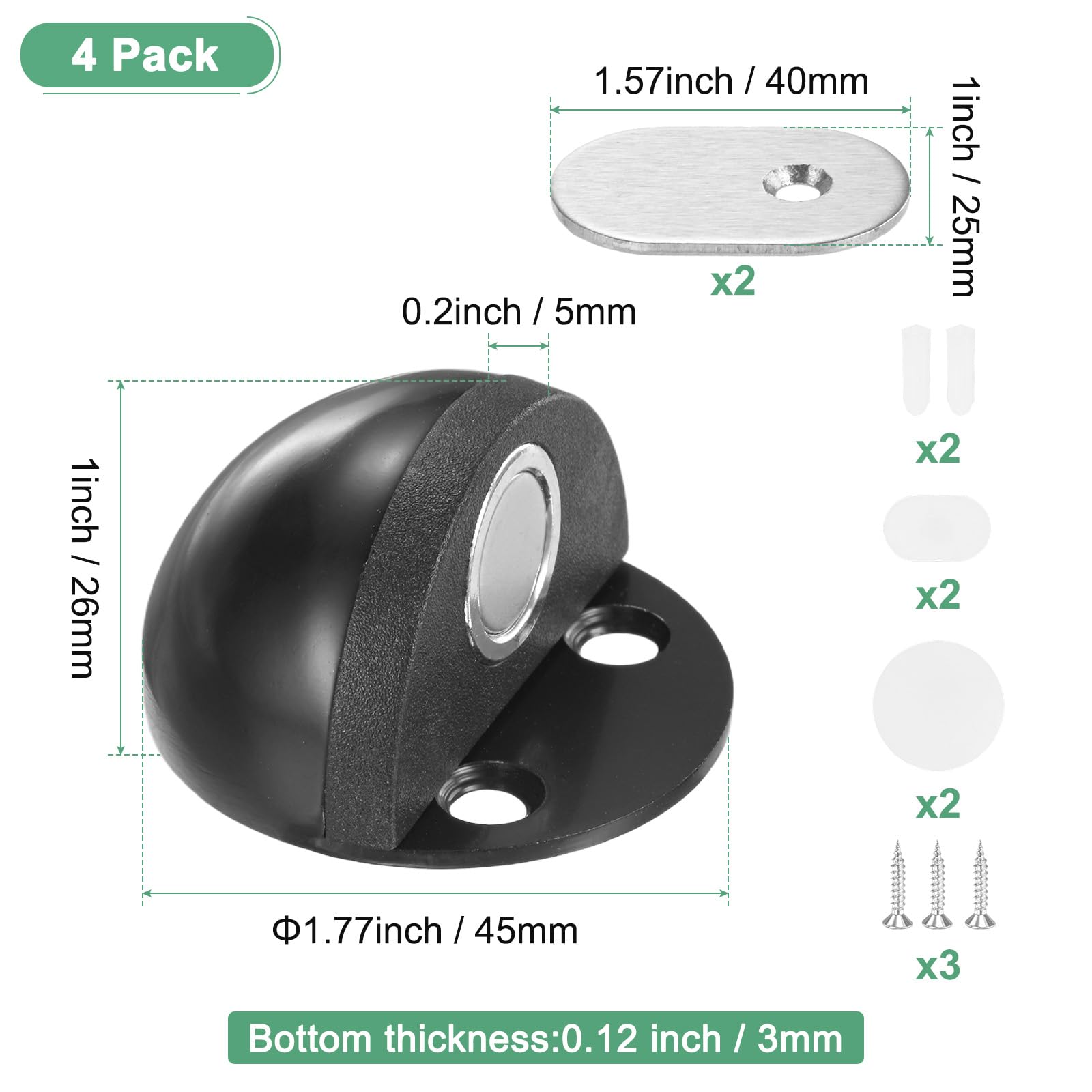 M METERXITY 4-Pack Floor Mounted Door Stops - Image 3