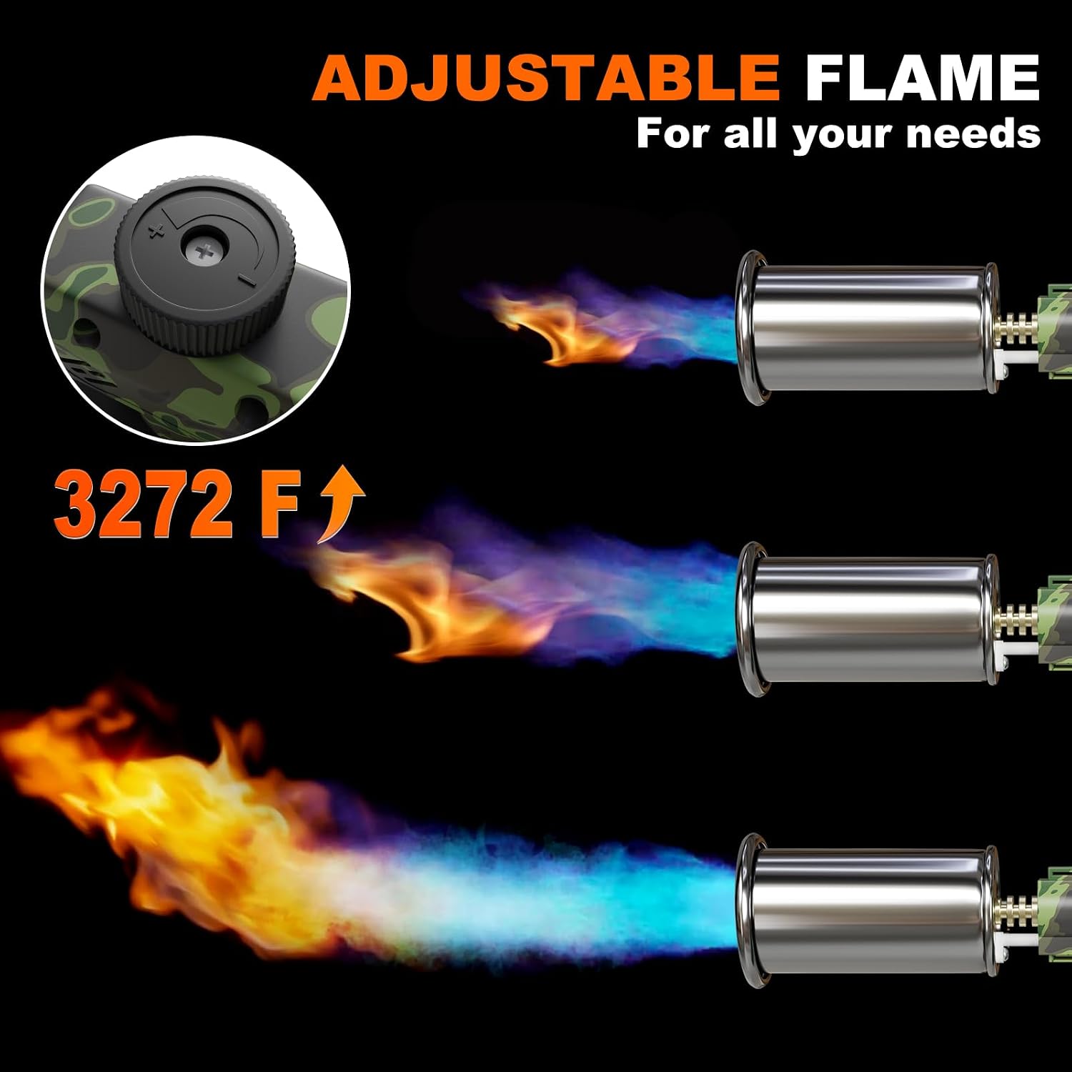 Propane Torch Gun, 3272°F High Heat Blow Torch with Piezo Ignition image 3