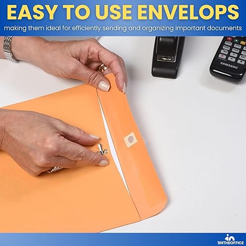 Miniatura 5 de 1InTheOffice Sobres marrones de 6 x 9 pulgadas, sobres manilla con cierre, solapas engomadas, 100/caja