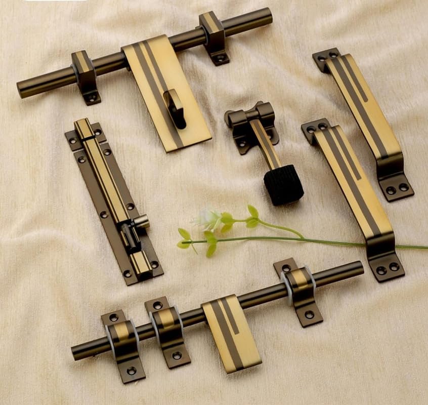 GSB INDIA SS 304 Heavy Double Door Fitting Accessories Full Set/Kit [1 Aldrop, 1 Latch, 4 Handles, 2 Tower Bolt and 2 Door Stopper,12 Inch,Antique Marvel [DK-01] ] (B0CGJGGJ6N) Amazon Price History, Amazon Price Tracker