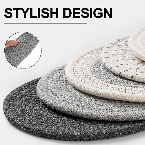 5piecestrivetsforhotdishespotholdersset100cottonwovenhotpotholderssetfarmhousecoastershotpadstablematsspoonrestforbakingandcookingkitchendecor7inch Urban Country Home Decor 5 pieces trivets for hot dishes potholders set 100 cotton woven hot pot holders set farmhouse coasters hot pads table mats spoon rest for baking and cooking kitchen decor 7 inch urban country home decor