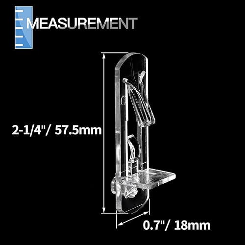 Miniatura 3 de Jamiikury 60 pines de plástico con bloqueo clips de estante de gabinete clavijas de plástico para estantes soporte de estante transparente clavija