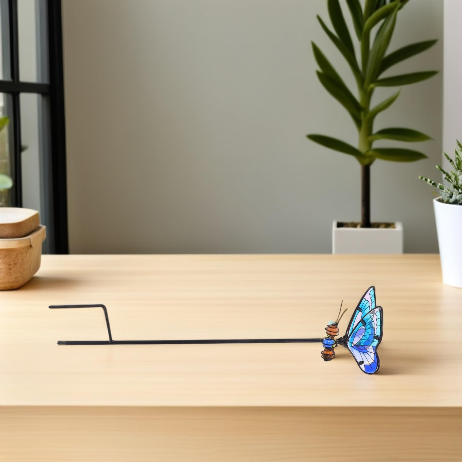 Dekorative Gartenstecker Schmetterling 3 Stück Eisen Glas Wetterfest