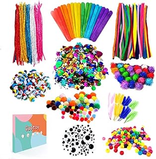 Cuotoy Arts and Crafts Supplies for Kids - Craft Art Supply Kit for Toddlers Age 4 5 6 7 8 9 - All in One D.I.Y. Crafting Collage Arts Set for Kids