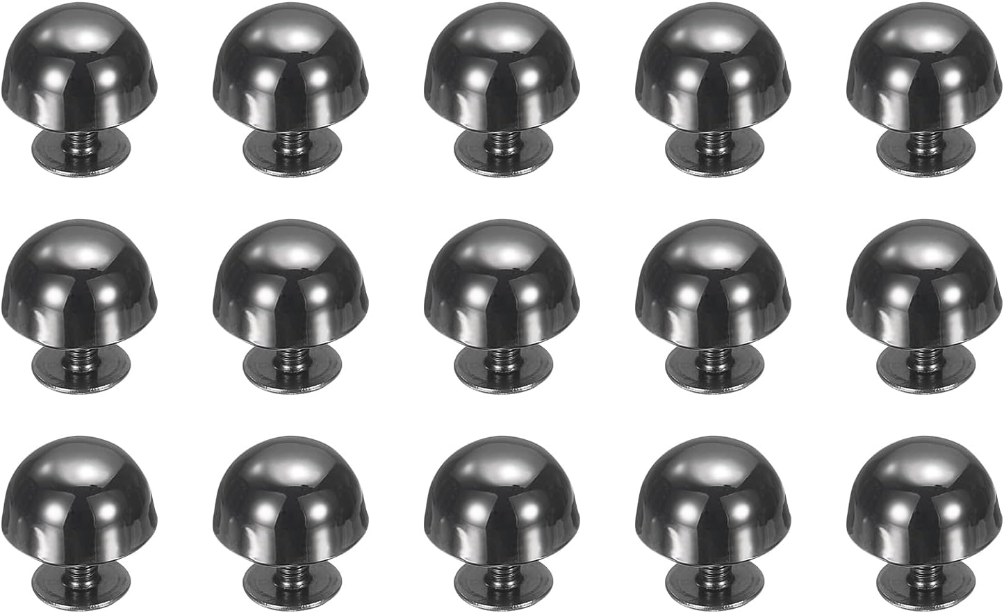 - uxcell 15 Pcs Round Studs Rivets, 12mm Metal Spikes and Studs Decoration Screw Back Studs for Leather Bags Belt Clothes Shoes Purse Supplies DIY Craft Making, Black