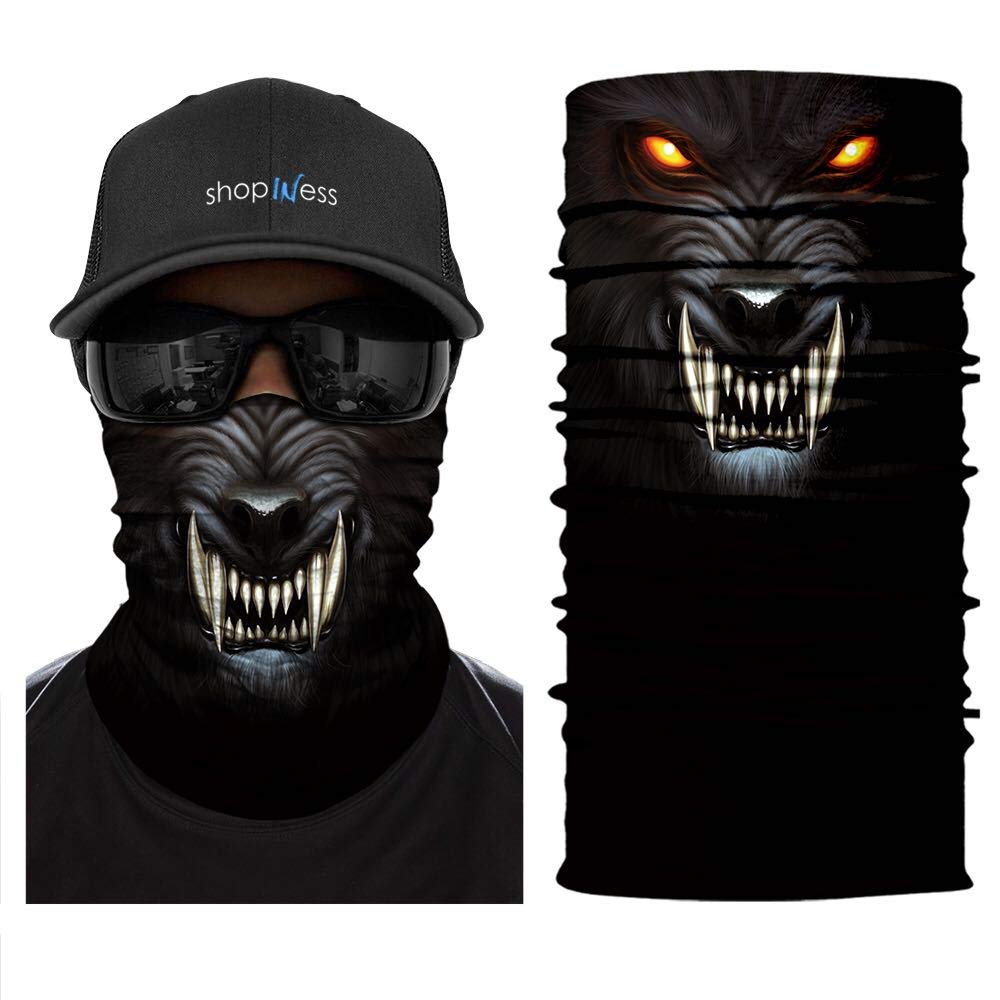 Cache-Cou Multifonction Crâne Vampire - Foulard Tubulaire Élastique Halloween, Sport, Moto, Randonnée - Protection UV UPF40+ Et Chaleur