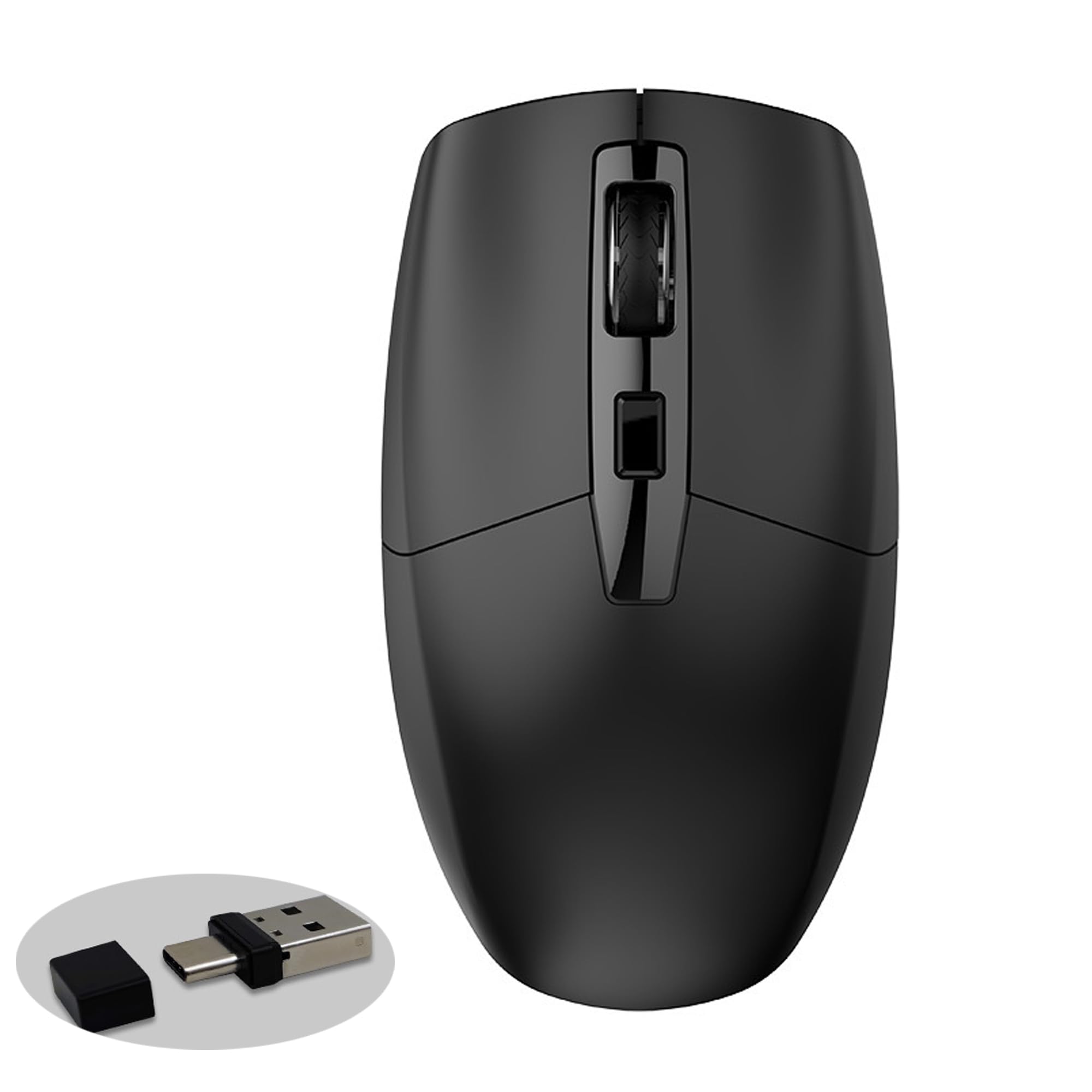 Wireless Mouse for Laptop 2 4G Silent Small Portable Computer Mouse Double Head USB Type-C Cordless Mice for