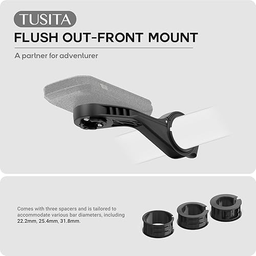 Miniatura 2 de TUSITA Montaje frontal empotrado compatible con Garmin Edge GPS Bike Computer, compatible con manillar de 0.874 in, 1.000 in 1.252 in