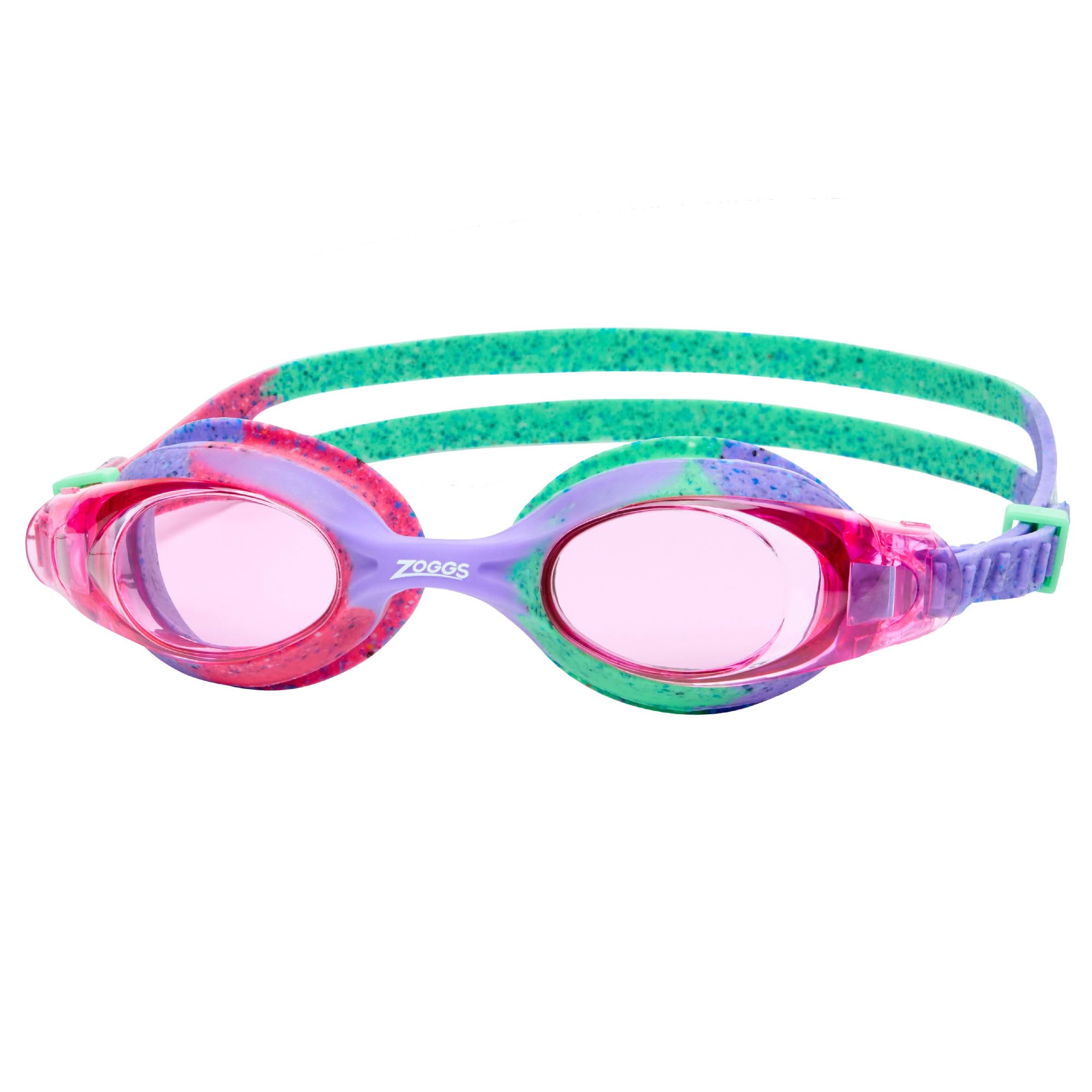 Zoggs Little Bondi Remix Kids Swim Goggles - Soft Silicone Comfort, UV Protection, Anti-Fog Lenses, Easy-Adjust Strap for Leak-Free Fit, Violet Pink