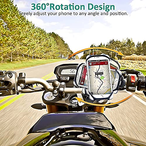 Image of Motorcycle Holder Stand Bicycle Holder 360 Degree Rotating Bike Stroller Silicone Snap Easy Installation Holder (Black)