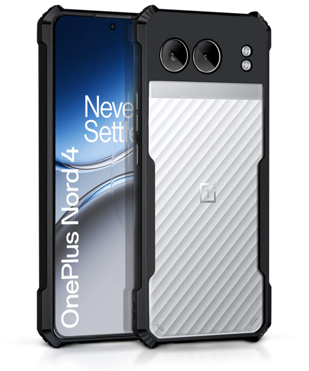 WOW IMAGINE Shock Proof Clear Protective Back Case for 1+ OnePlus Nord 4 5G - AirEDGE Technology | 360 Degree Camera Protection | Transparent Hybrid Back Case Mobile Cover - Black (B0D95WZX1D) Amazon Price History, Amazon Price Tracker