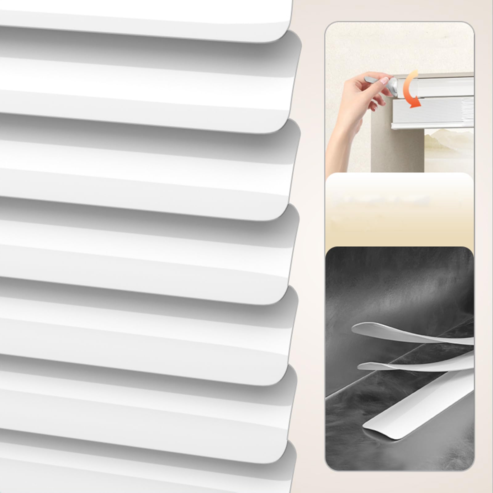 Aluminiowe żaluzje weneckie 65 cm x 220 cm, 25 mm, metalowe listwy, bez wiercenia, łatwe dopasowanie, rolety okienne, do domu i biura, białe, nowoczesny design, regulowane sterowanie światłem