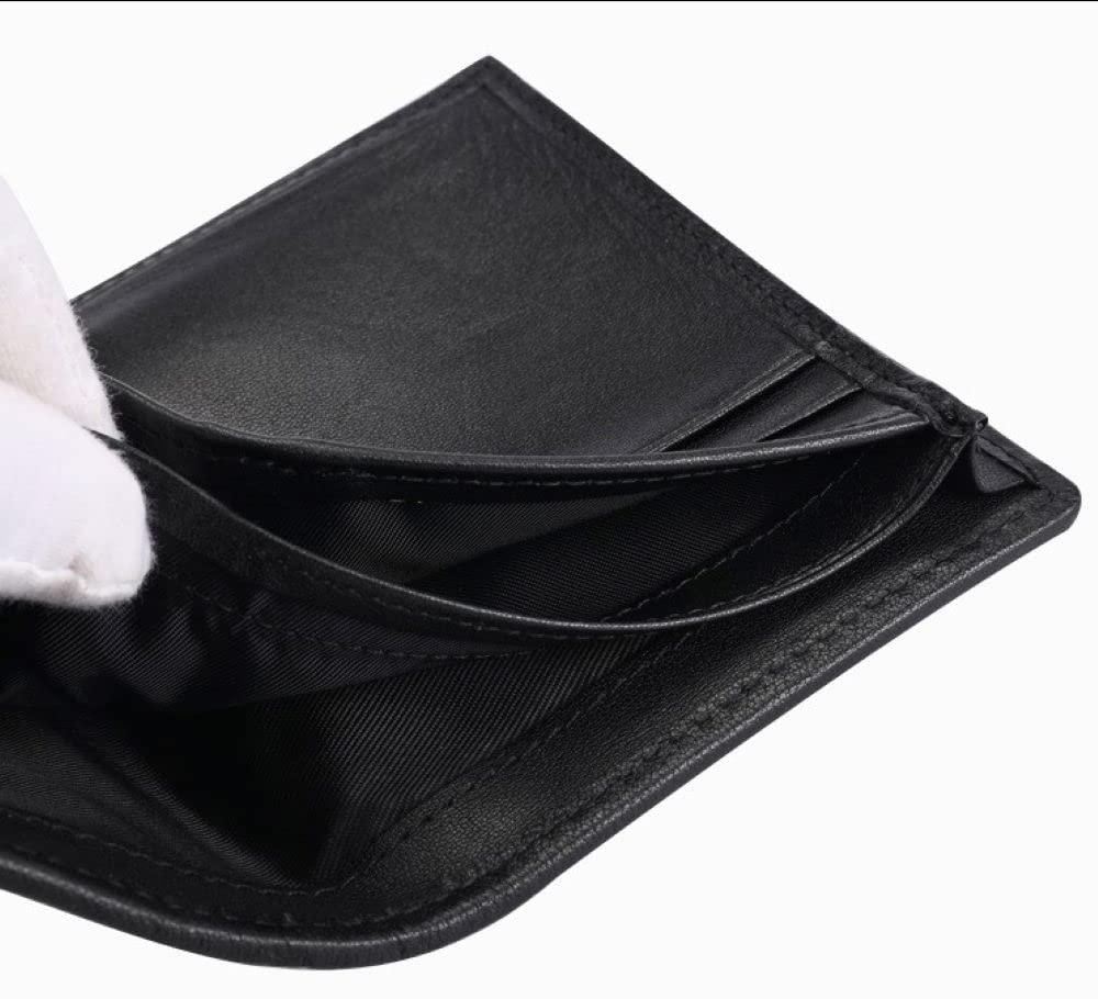 Cartera de Piel de Cocodrilo de Lujo para Hombre - Billetera Plegable, Negro Vientre, Natural