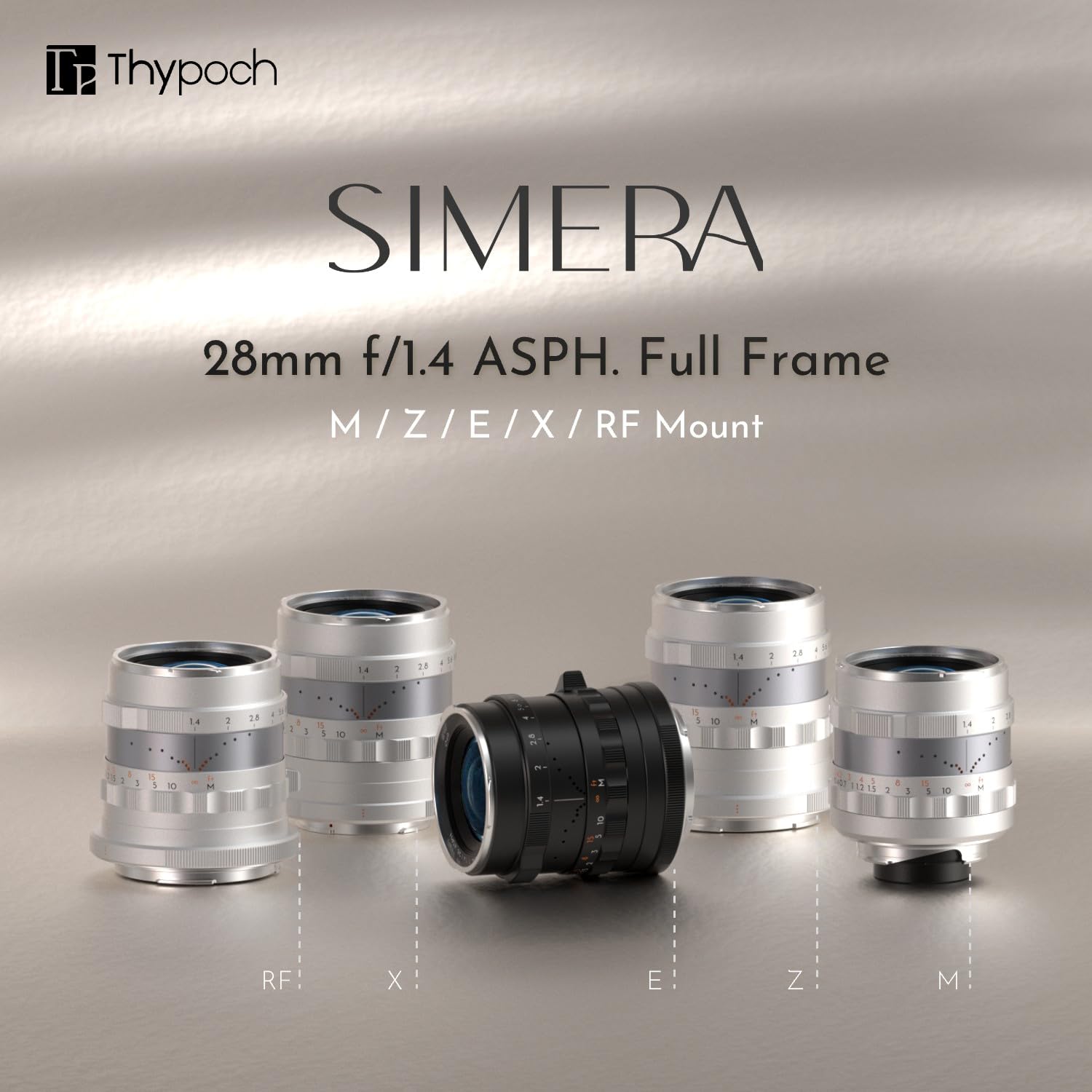 Thypoch Simera 28mm f/1.4 Vollformat M Mount Objektiv für Leica M, MF Kompakt Lichtstark Objektiv Kompatibel mit M2, M4, M6, M9, M9-P, M 240, M-P 240, M 262, MI0-P, MI0-R, MI1 Schwarz
