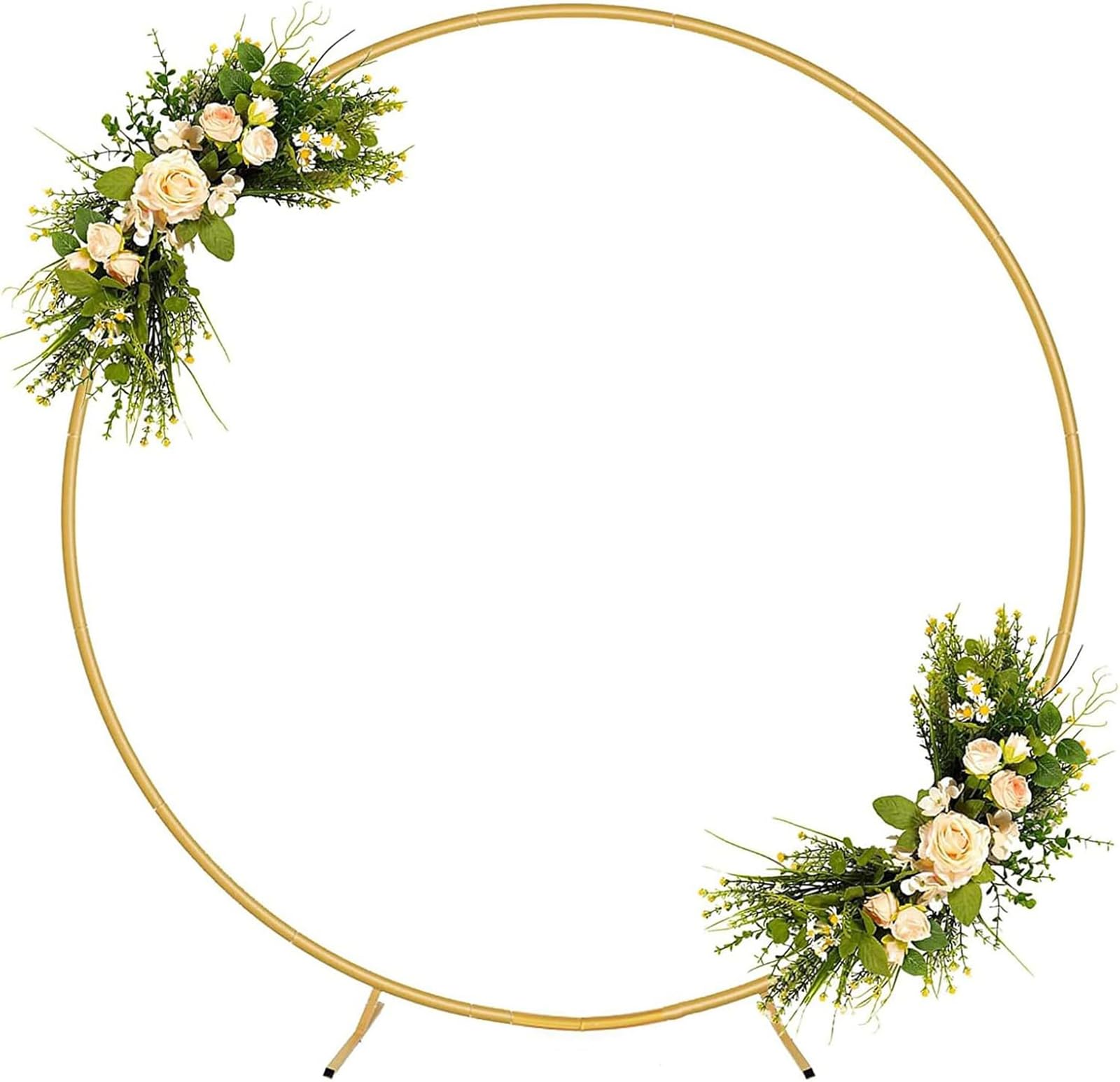 Arco rotondo per matrimonio, supporto circolare in metallo, 2,2 m, cornice dorata per matrimoni, compleanni e decorazioni per doccia, elegante pergolato da giardino per eventi speciali.