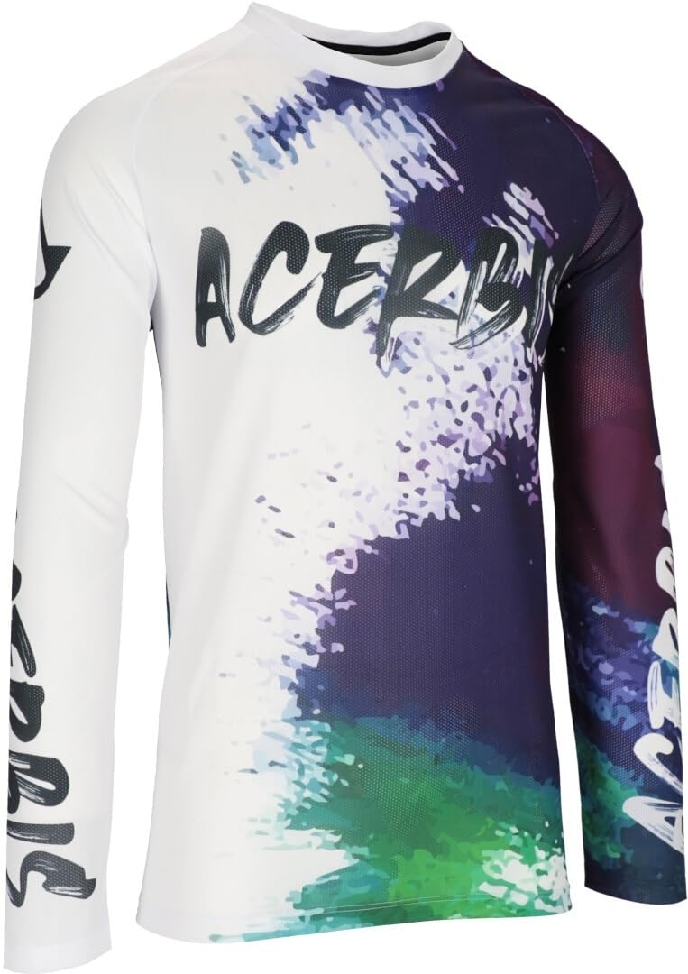 Acerbis J-Windy Vented Brush Maglia da Motocross, Bianco/Porpora, M
