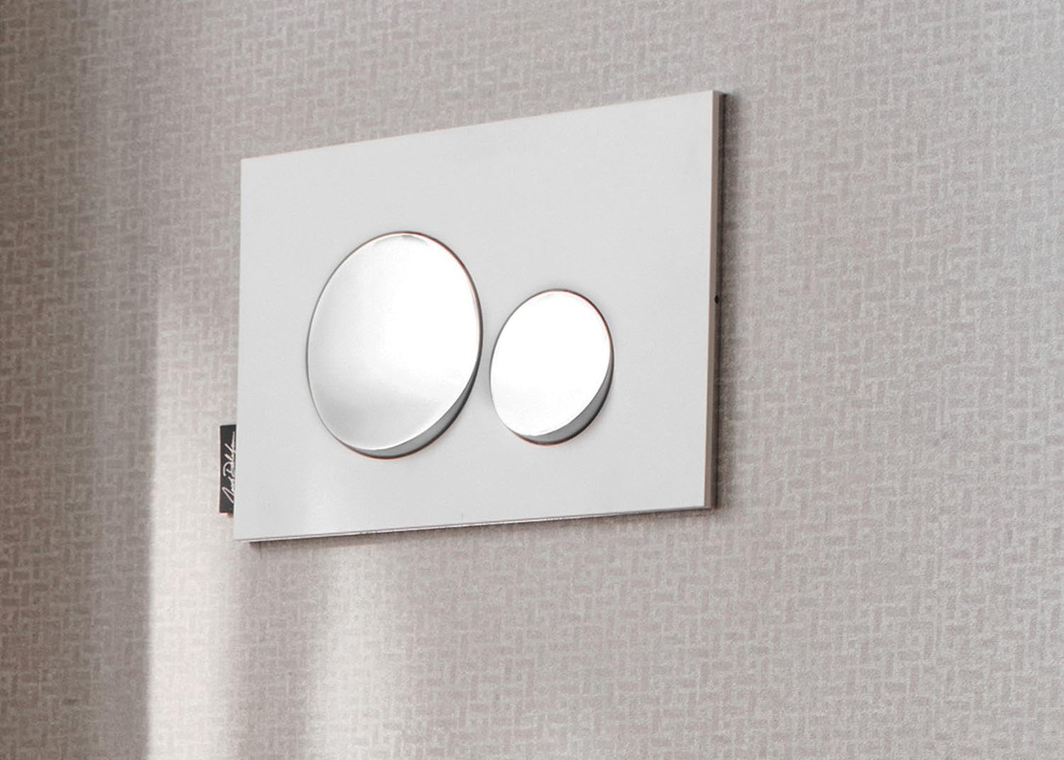 Jacob Delafon Plaque de Commande WC Blanc, Doubles Touches Rondes Blanc Mat | Compatible bâti-support Jacob Delafon. Installation ou rénovation