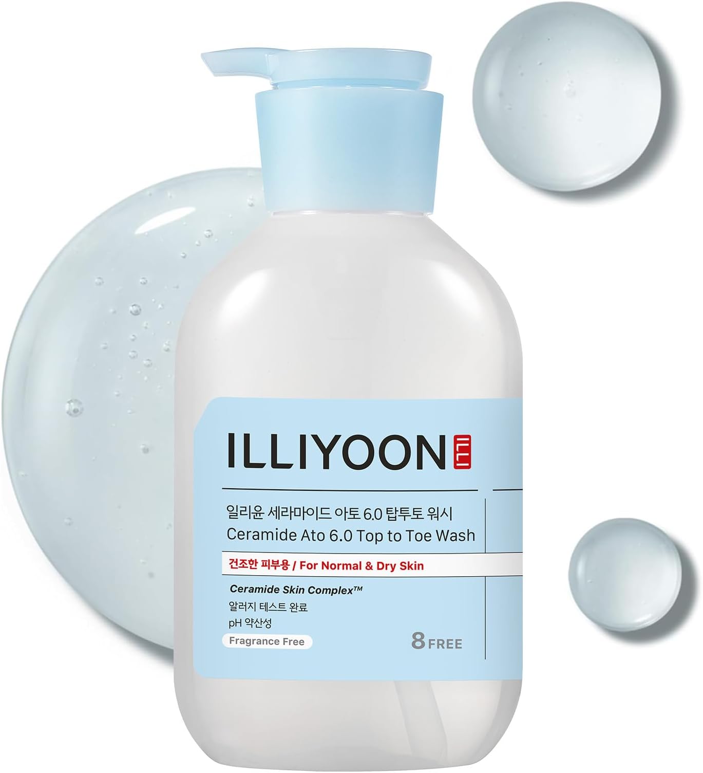 Illiyoon Official Illiuyn Ceramide Ato Top To Toe Wash 500ml - Hypoallergenic Body Soap - Sensitive Skin Body Wash - All-in-One - Korean Cosmetics