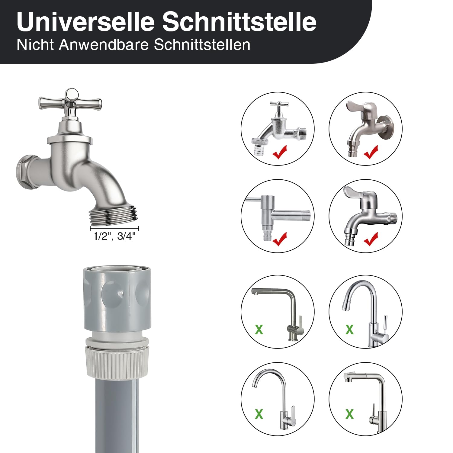 30m Versenkbarer Schlauchtrommel Schloss in beliebiger Länge Wandmontage Schlauchaufroller Wasserschlauch Trommel 180° Schwenkbar Automatische Aufrollung für Gärten