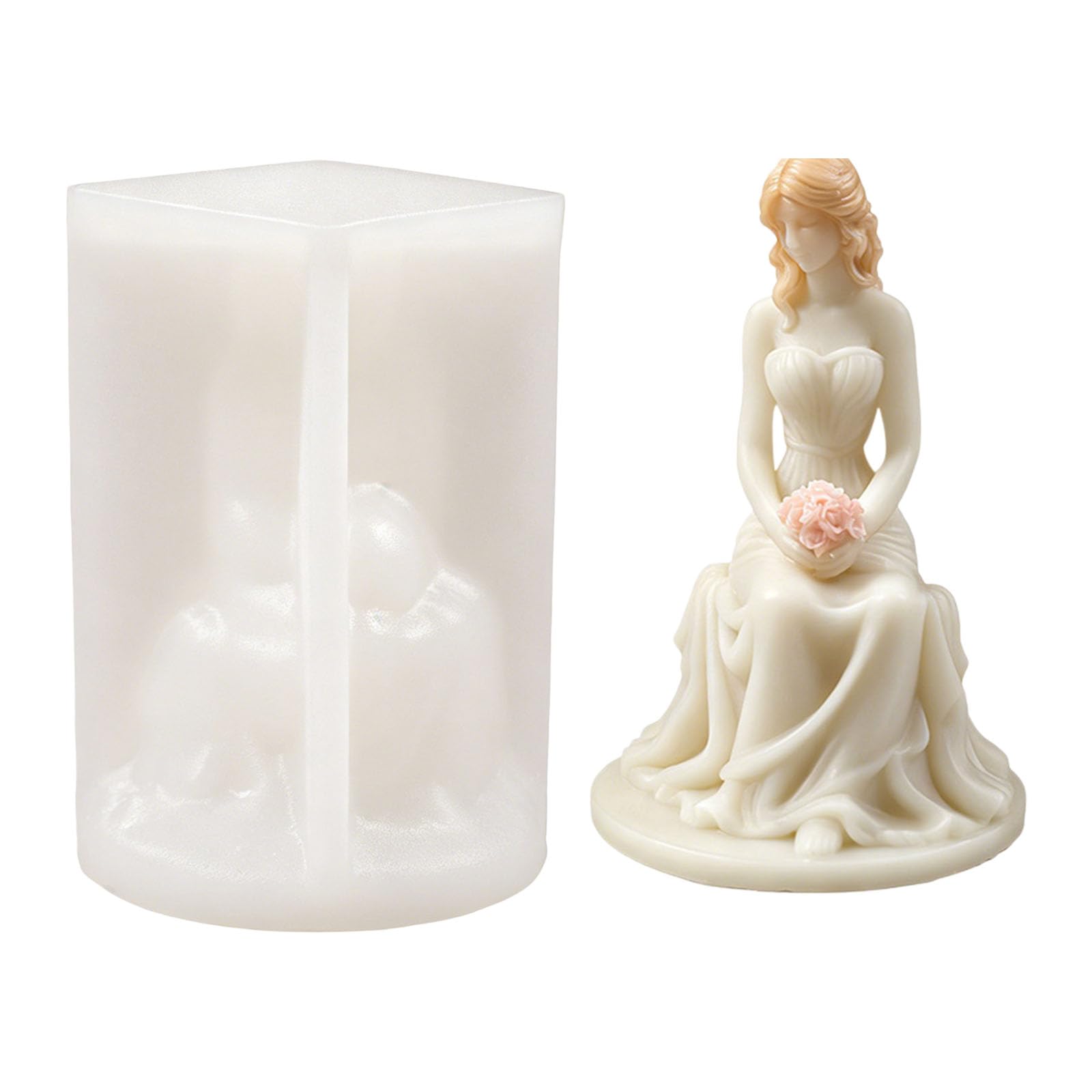 Ljmyy 3D Bride Figure Silicone Candle for Resin Casting Making Candle Soap Candy Chocolate Baking Wedding Decorations
