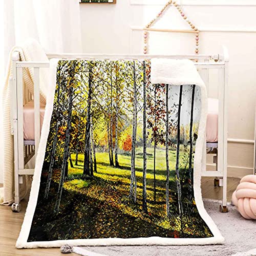 Couverture canapé lit paysage de forêt pour soirées cocooning - 3