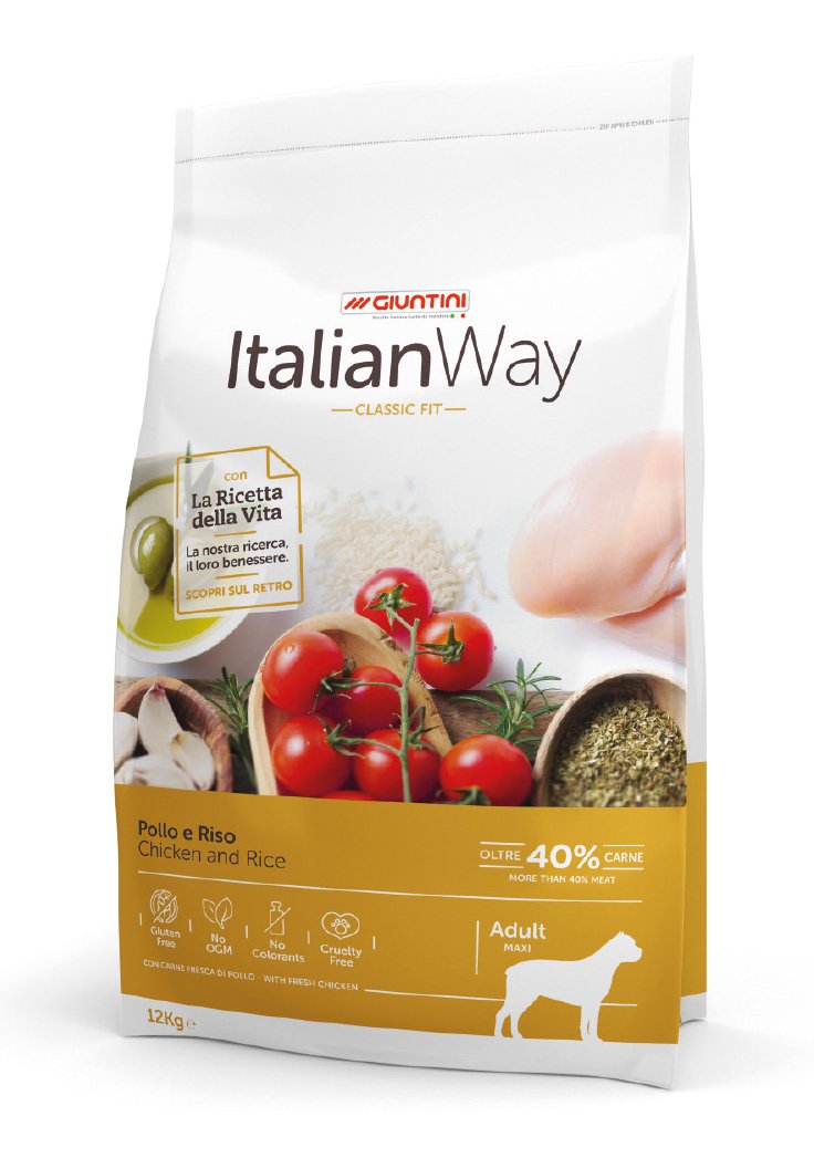 Italian Way Cibo per Cani Classic Fit Pollo e Riso - Adult - Maxi - 12 kg