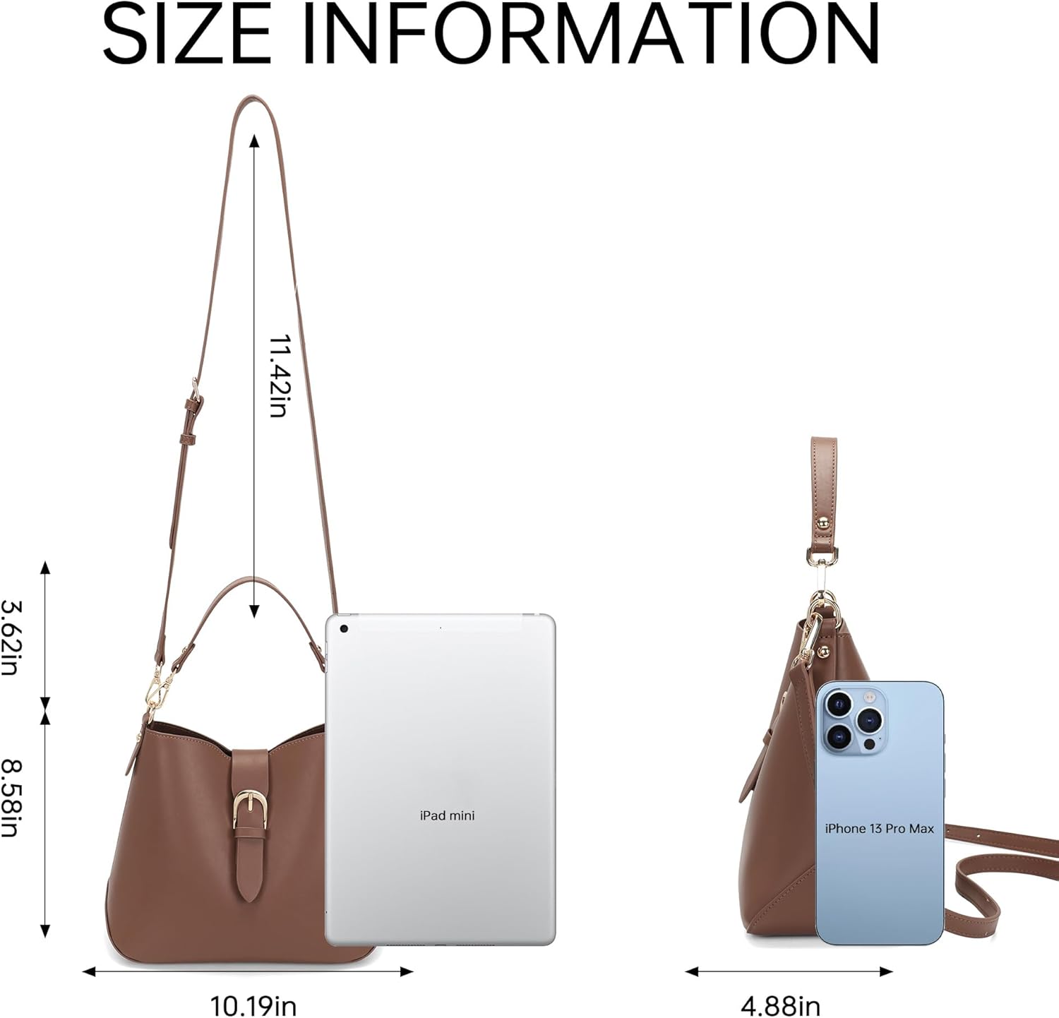 Crossbody Bucket Bags for Women Retro Leather Shoulder Handbag with Adjustable Strap