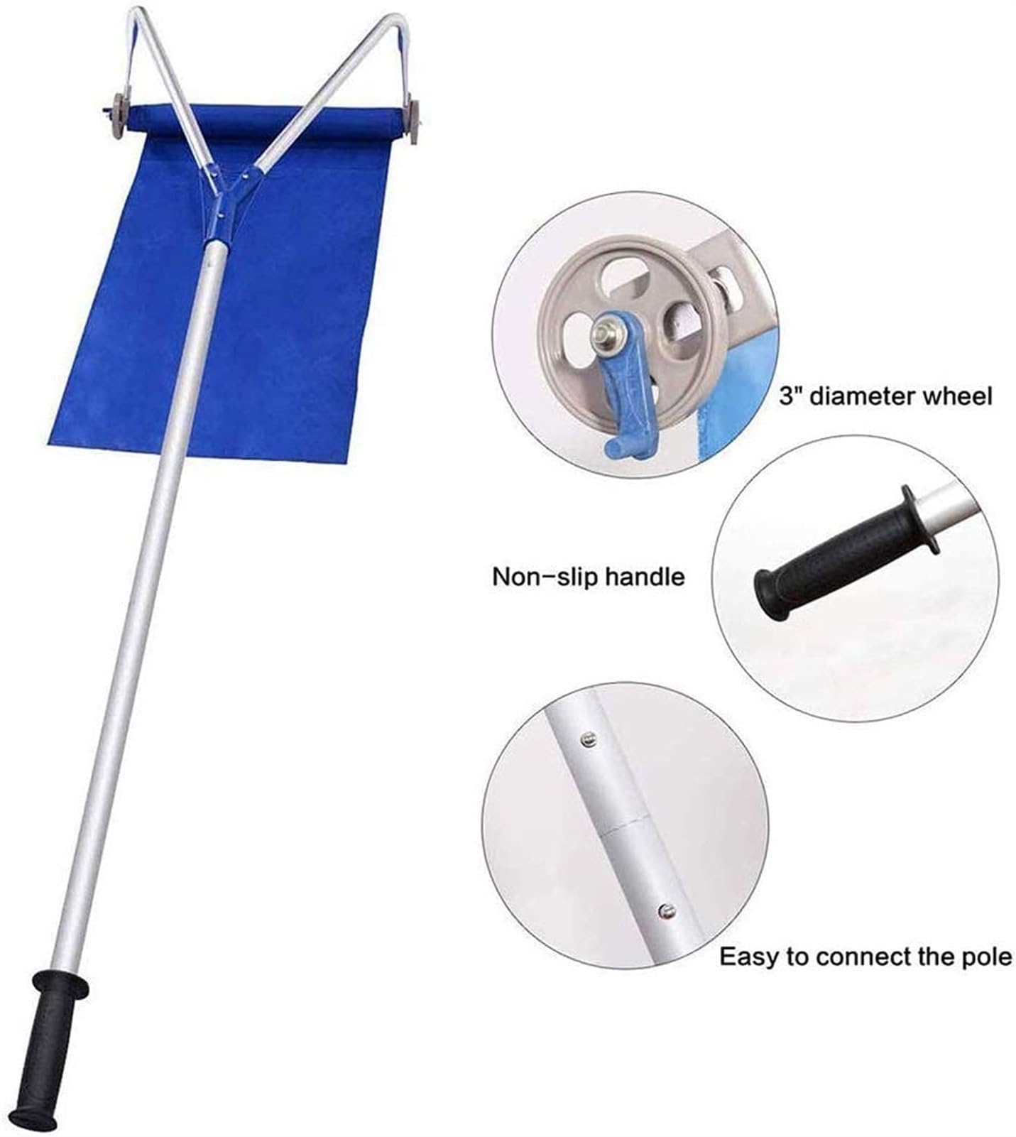 JOCHEN Pala de Nieve retráctil para techos Exteriores de 20 pies, Palo de Aluminio, Herramientas para Quitar Nieve, Herramienta para Quitar Nieve en Invierno, Pala de jardín Plegable