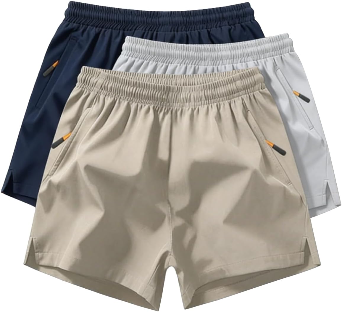 3PCS Boys Shorts, Casual Athletic Wear for Boys & Teens, Multi-Pack Everyday Essentials