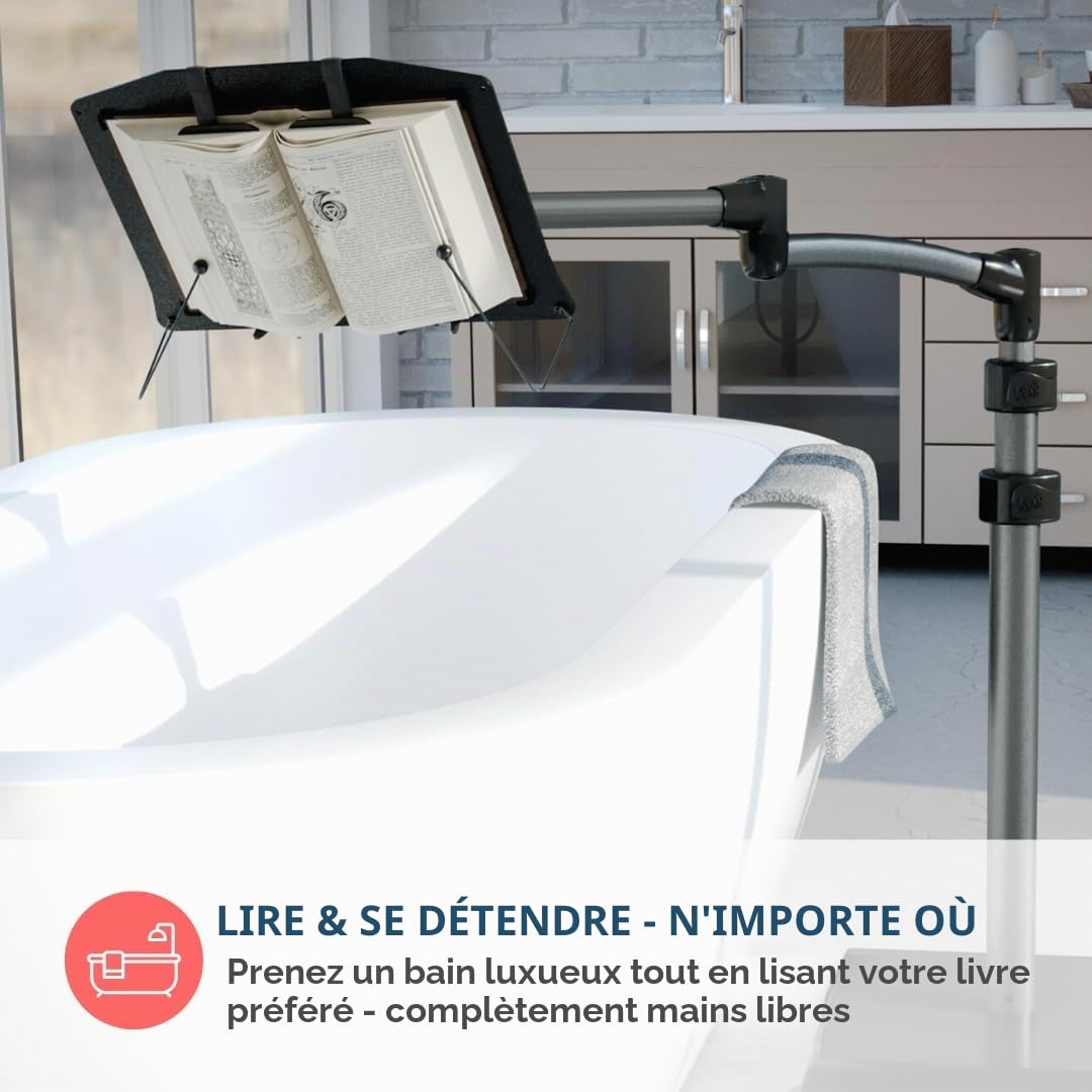 Levo Support de livre mains libres pour couvertures rigides, livres de cuisine, manuels scolaires, magazines
