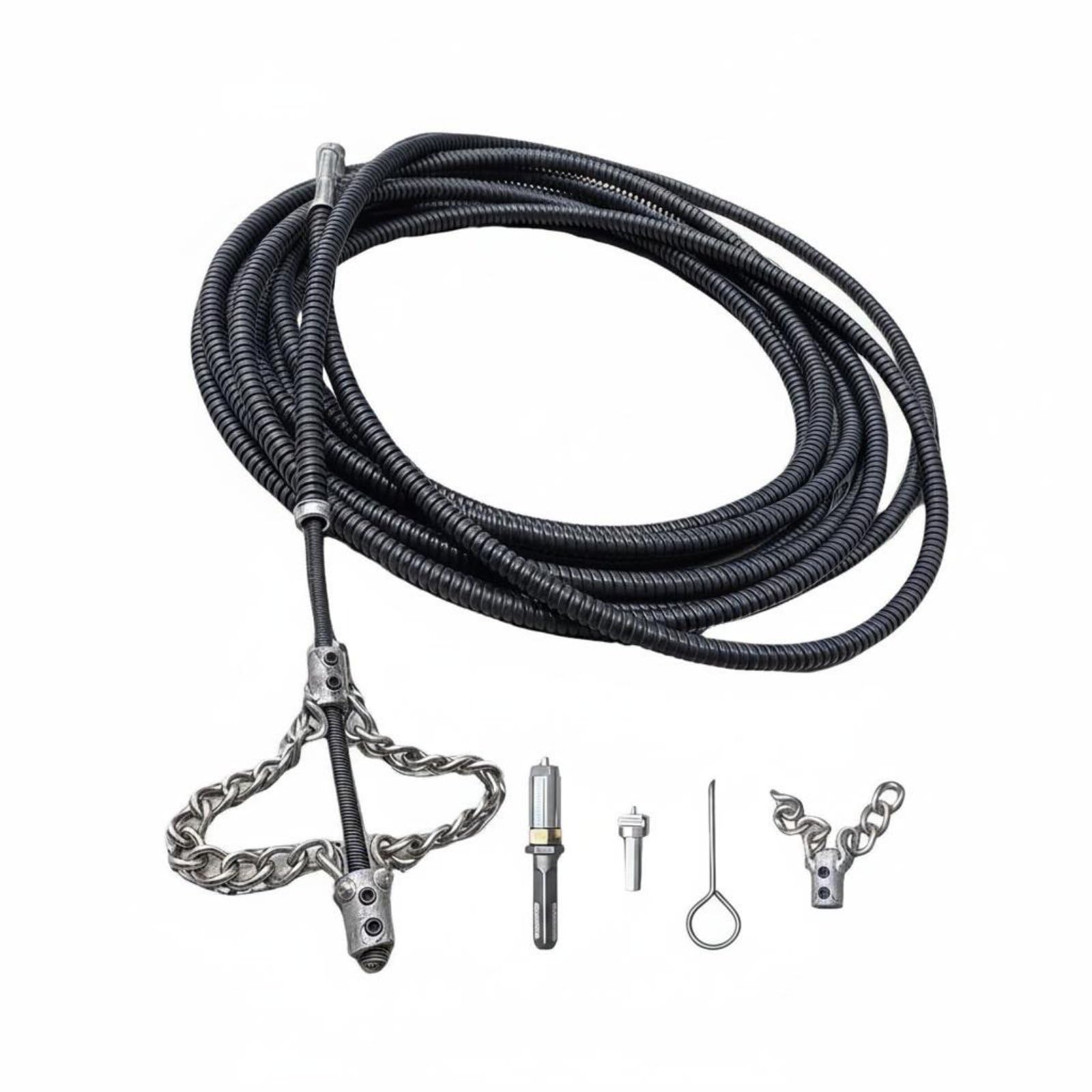 B Baosity Resorte Limpieza Desagüe Accesorio Multifuncional Desatascador Flexible Cadena Reforzada Alcance Prolongado Resistente al Desgaste Adecuado para, 8M