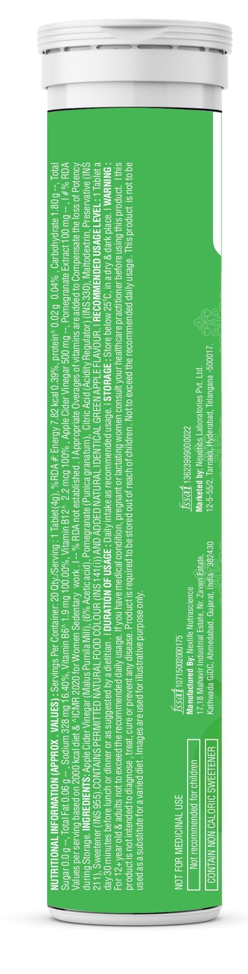 The Body Reserve ACV Moringa Effervescent Tablets – Apple Cider Vinegar, Cinnamon, Moringa, Pomegranate | Supports Metabolism, Cravings, Digestion & Immunity | Green Apple Flavor | Pack of 4 (60 Tablets) — Amazon image 8
