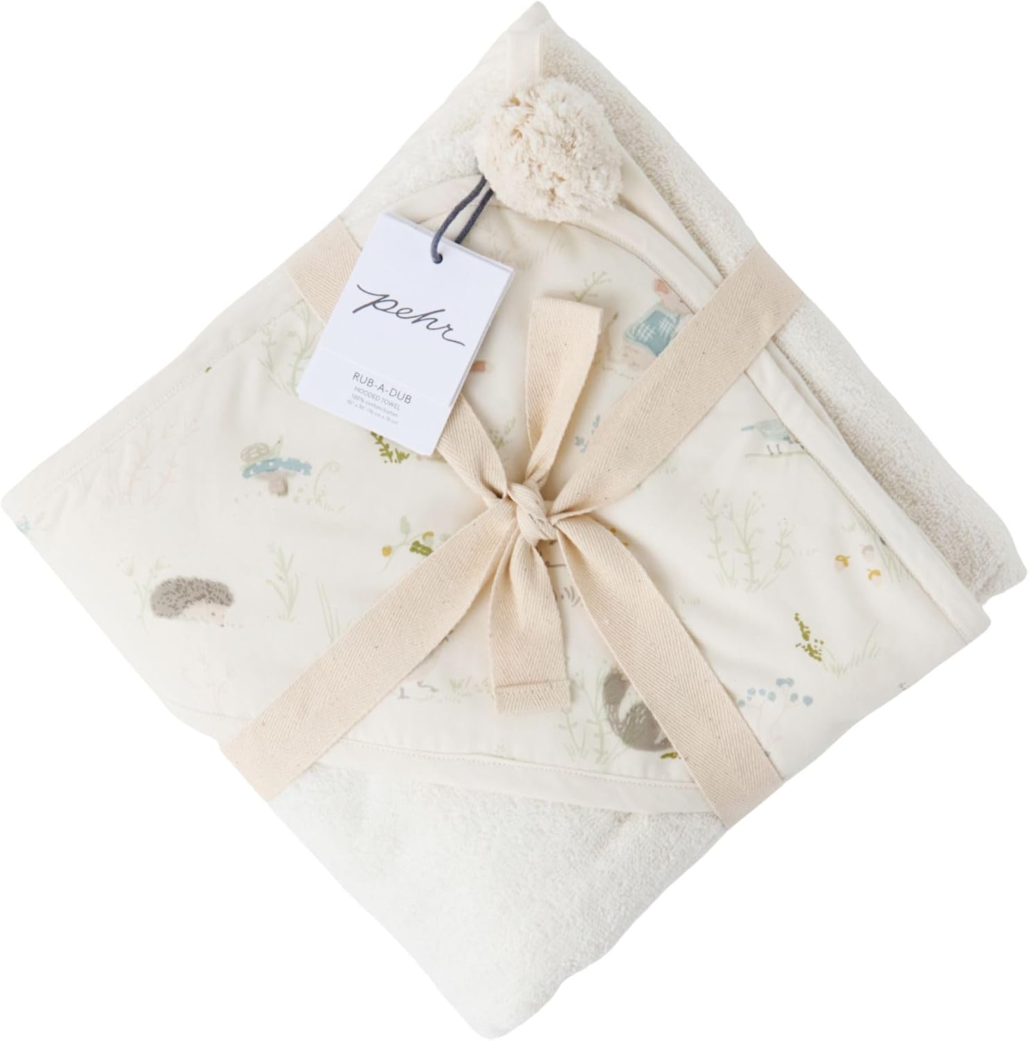 PEHR Hooded Towel, Forest Fable | Absorbent French Terry & Soft Brushed 100% Cotton | 30" x 30" / 76 x 76 cm