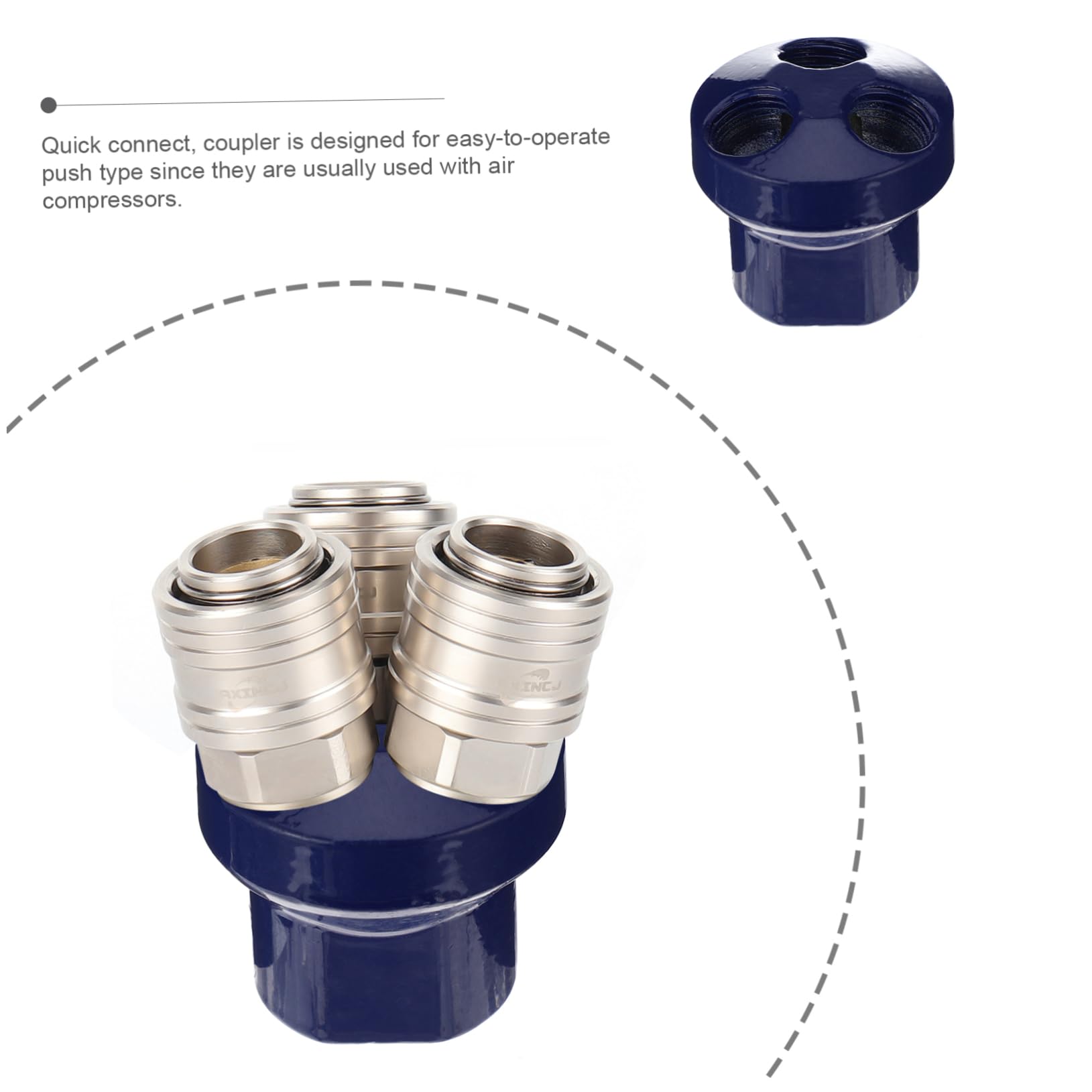 AUTSUPPL Air Distribution Adapter 3 Pcs Air Hose Manifold Pneumatic Manifold Block Splitter