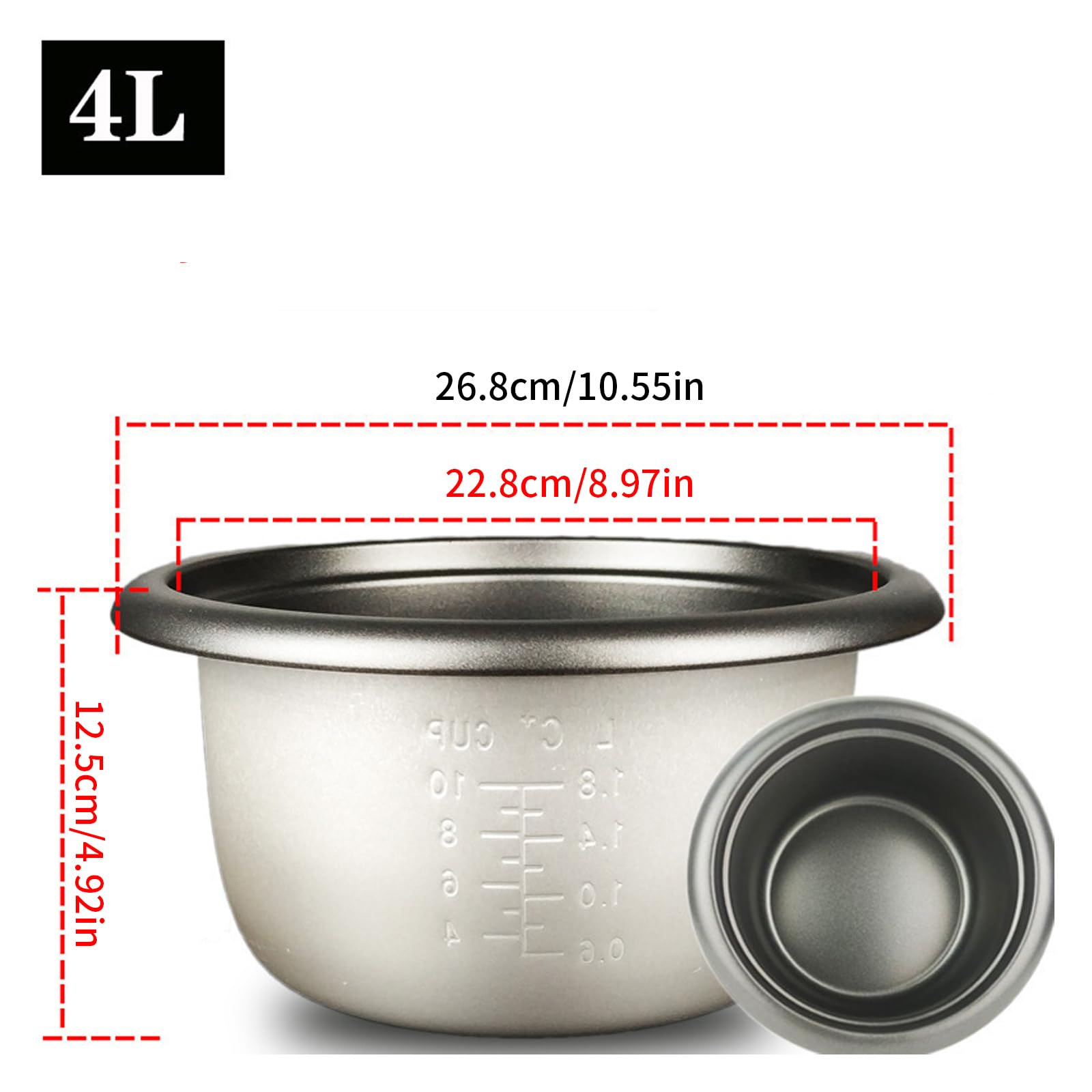 Pentole antiaderenti Ricambio per Cucina Alimenti Fodera per cuociriso Fodera per cuociriso in Alluminio Contenitore Interno Pentole Resistente Sostituzione pentole antiaderenti