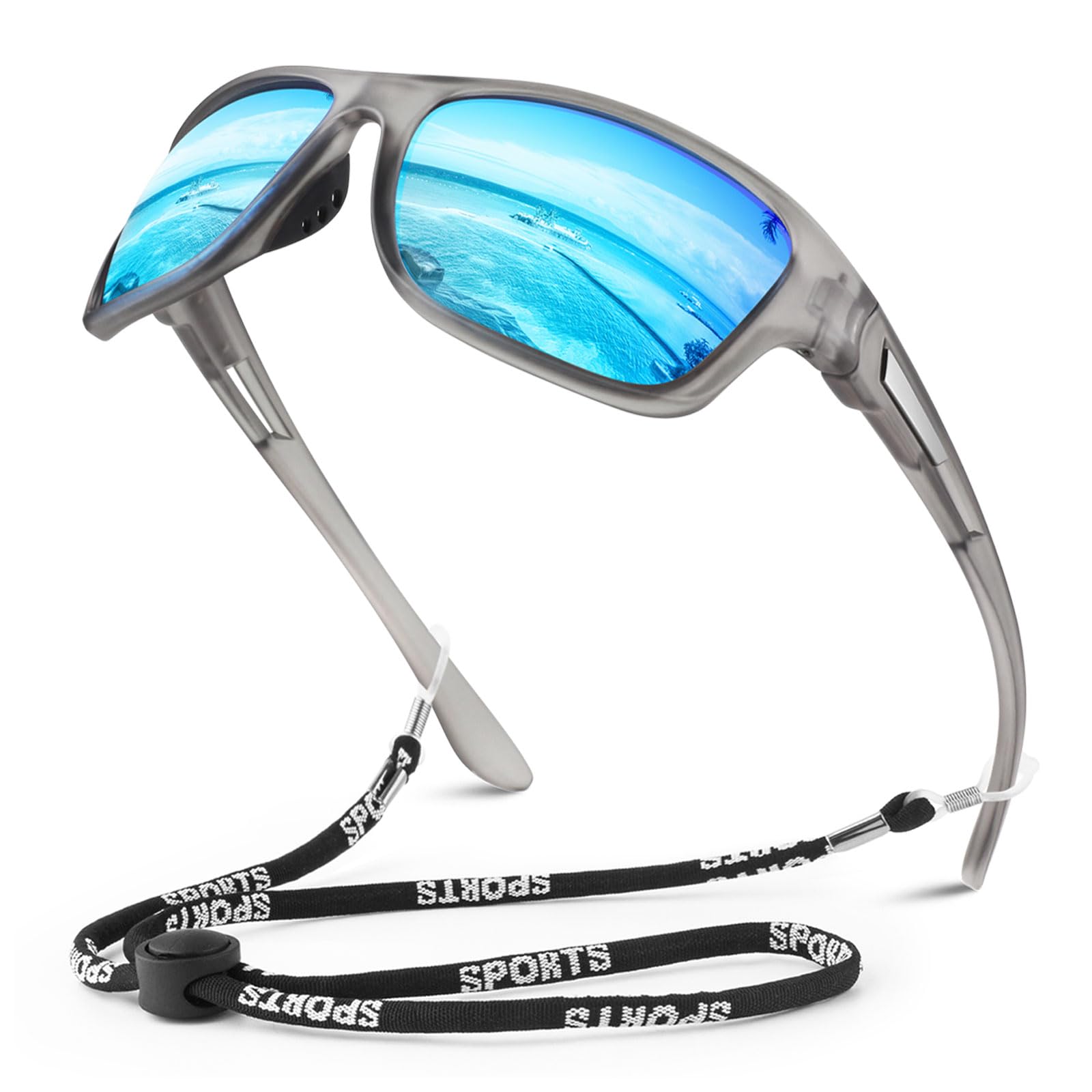 WEAROYO Gafas de sol deportivas polarizadas para hombres y mujeres, gafas rectangulares para pesca, conducción, protección UV400