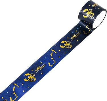 Galaxy Planet Universe Stars Constellation Washi Tape, School Masking Tape, Planner Tape, Craft Gift Decoration +Tape Stickers 30mm Wide1Rolls 5m Long Each Roll Scorpio