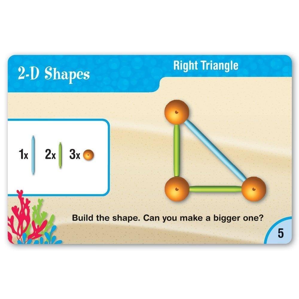 Learning Resources Dive into Shapes – Set de Geometría Infantil – Construcción de Formas 2D y 3D – Desde 6 Años – Temática Marina con Tarjetas de Actividades