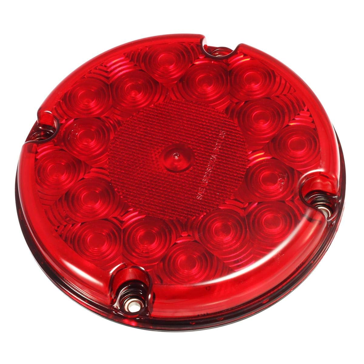 Partsam 2Pcs 7 Inch Round Led Trailer Tail Lights Red 17 LED w/ Inner