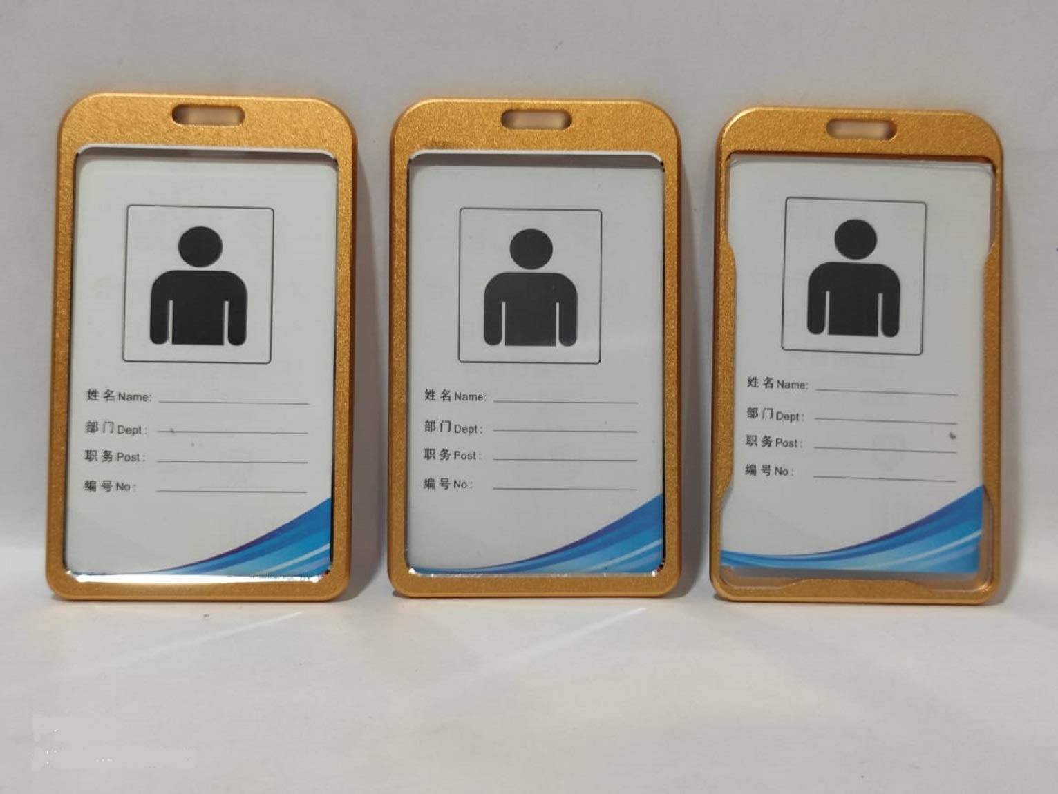 Elegante i Cards-Natural Hard Metal (Aluminum Alloy) ID Card Holder/Badge with Scratch Guard for Office ID Cards (Vertical)