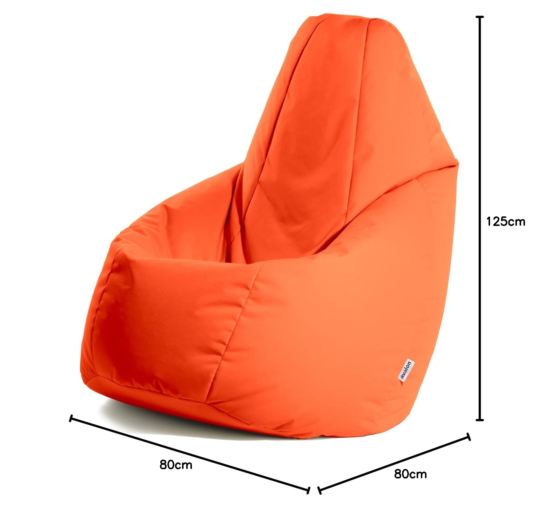 Avalon Pouf Poltrona Sacco da Esterno Grande L Samba 80x80x125cm Arancio Impermeabile Antistrappo