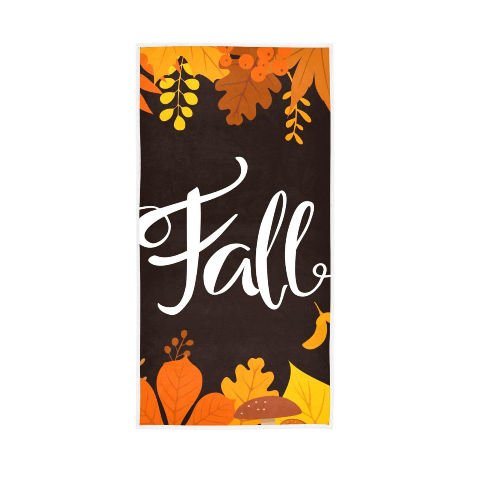 LSRCPD Autumn Fall Leaves Towel, 15 x 30 Inches Absorbent Hand Towel, Spa Towels for Facials Funny Bathroom Hand Towels